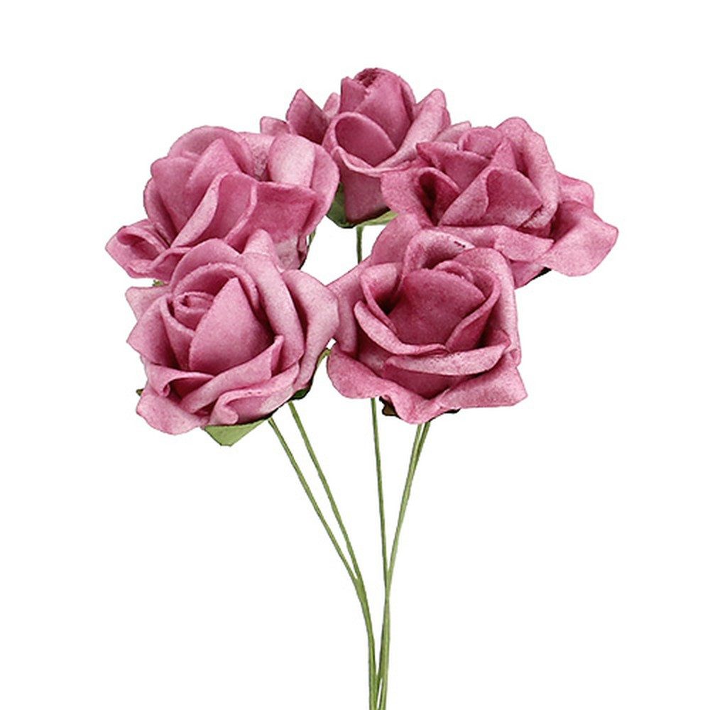 Kunstblume Foam Rose Ø4,5cm Erika 36St - Deko Blume künstliche Deko-Rosen zum, Viana, Höhe 2.5 cm