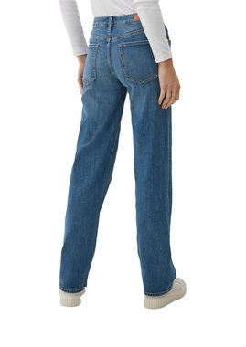 s.Oliver 5-Pocket-Jeans Jeans Karolin / Regular Fit / Mid Rise / Straight Leg Waschung, Leder-Patch