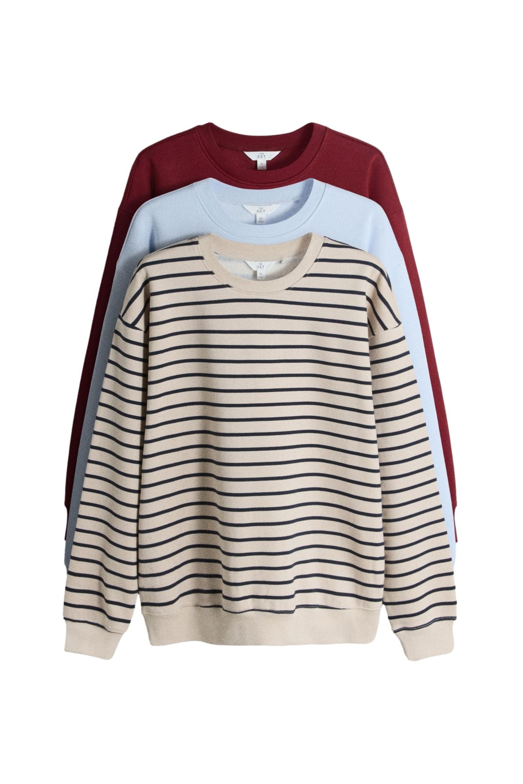 Sweater The Set Rundhals-Sweatshirts, 3er-Pack