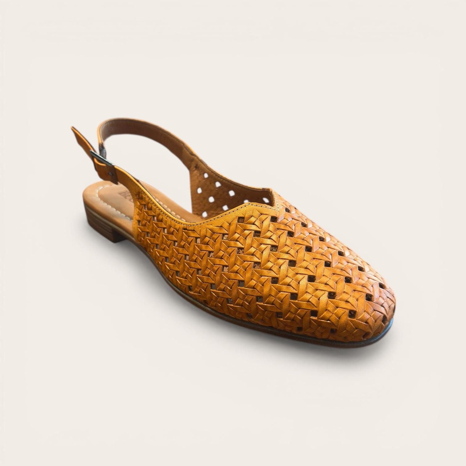 Begoria Begoria Summer Weave - Damen Geflochtene Leder Slingback Ballerinas Sandale