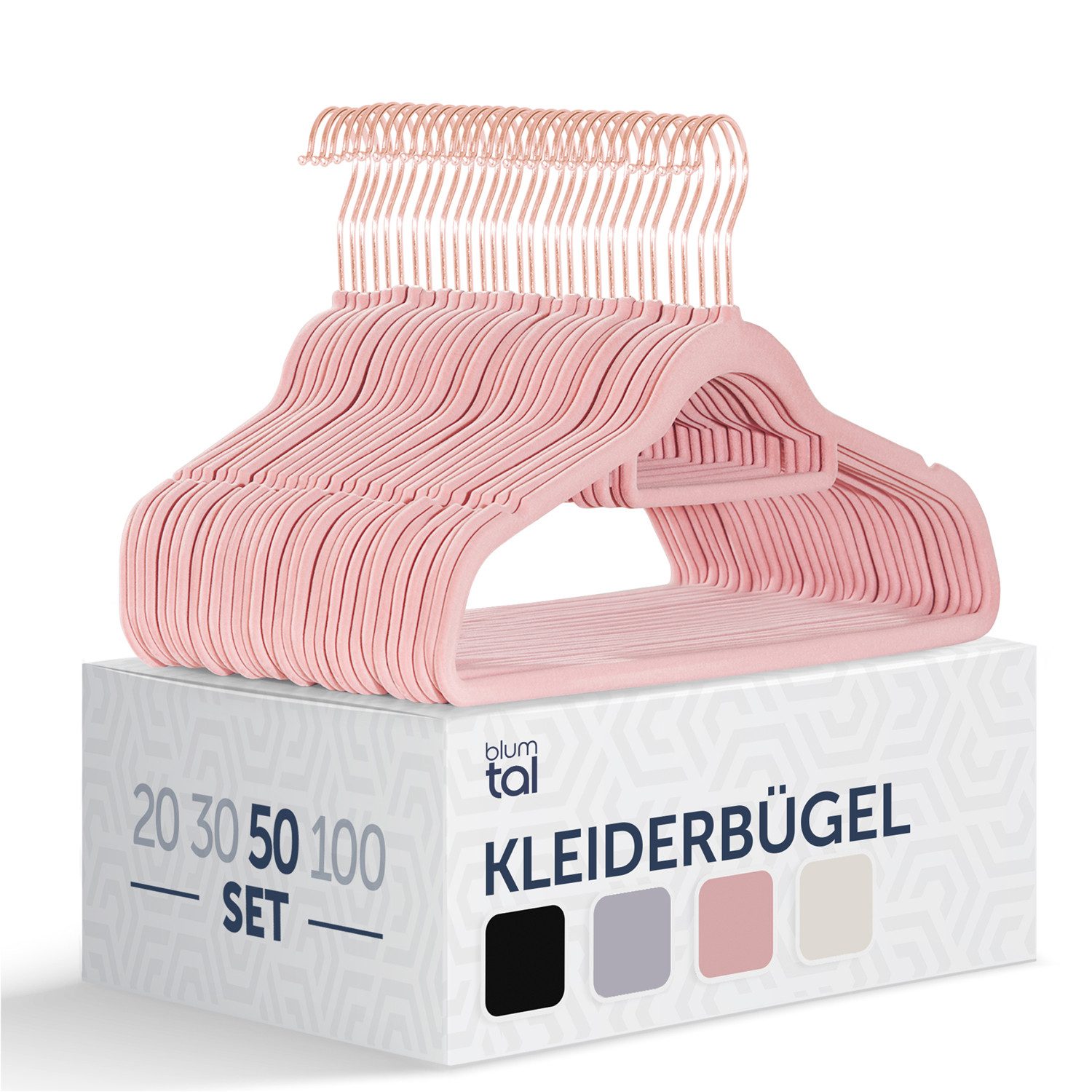 Blumtal Kleiderbügel Rutschfest - Samtoptik - Platzsparend, (50-tlg), Premi günstig online kaufen