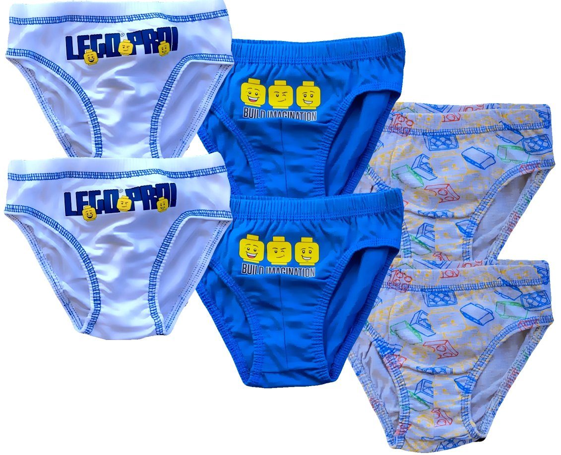 LEGO® Schlüpfer Lego® Unterwäsche Set Jungen 4-10 Jahre 6X Unterhosen 104 116 128 140