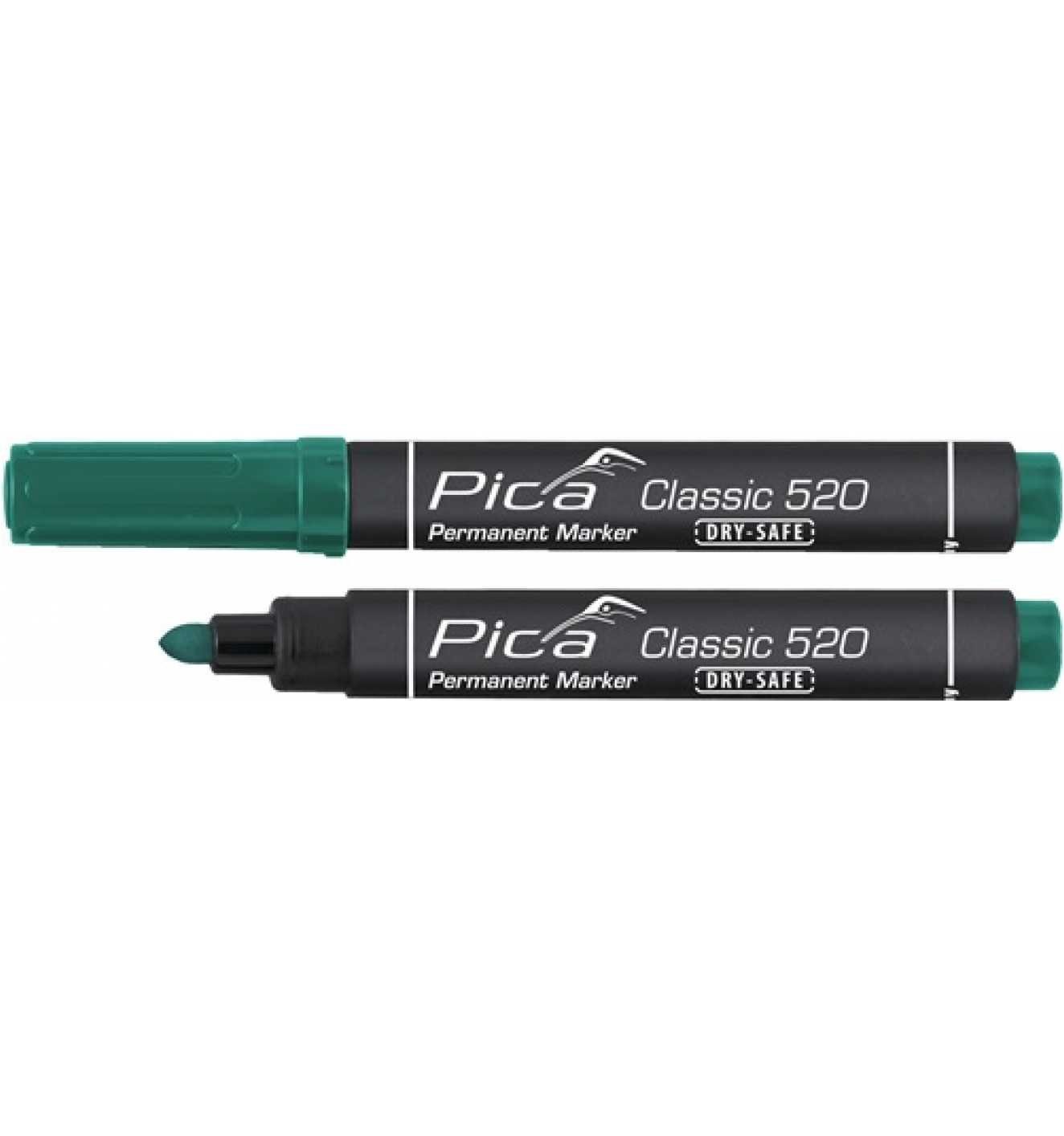 Pica-Marker Permanentmarker Classic, Strich-B.1-4 mm, grün Rundspitze