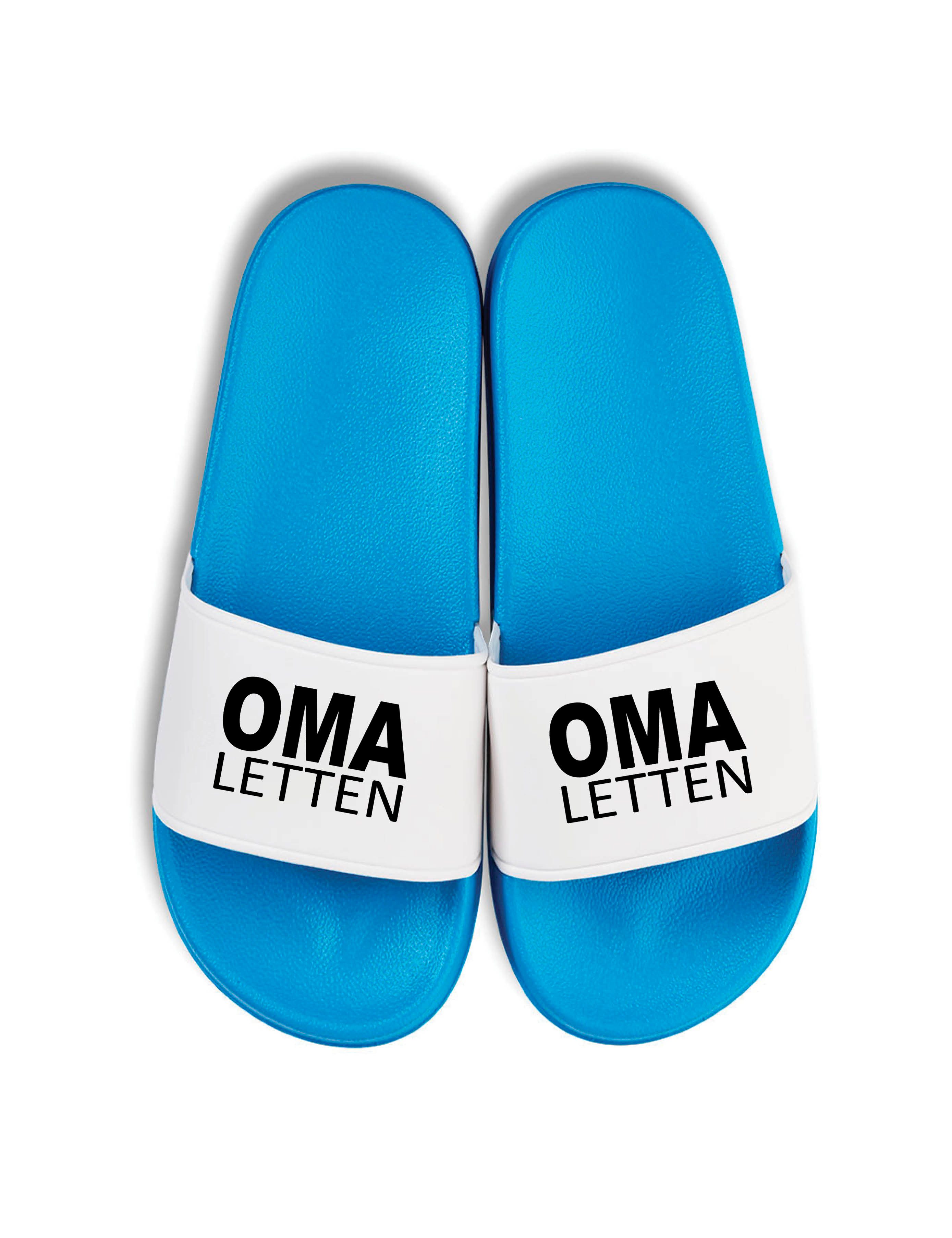 Youth Designz Herren Damen Badelatschen "Oma Letten" Fun-Print lustig Geschenk Badeschuh mit witzigen Aufdruck für Männer und Frauen