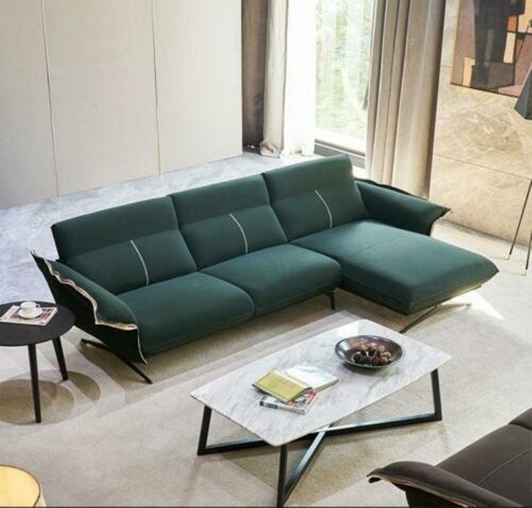 JVmoebel Ecksofa, Italienische Design Möbel Wohnzimmer Textil Ecksofa Couch Polster Grün