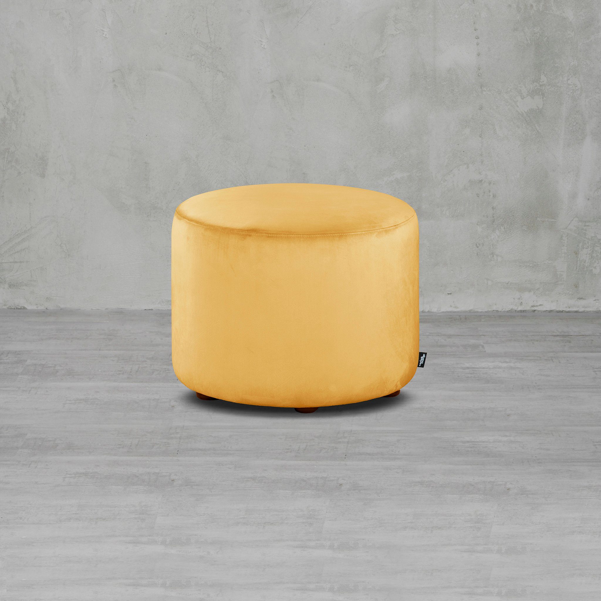 carla&marge Pouf Epomella (47x55x55 cm), Sitzhocker mit schmuseweichem Samtbezug in Gelb Mustard Yellow