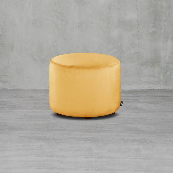 carla&marge Pouf Epomella (47x55x55 cm) Sitzhocker mit schmuseweichem Samtbezug in Gelb