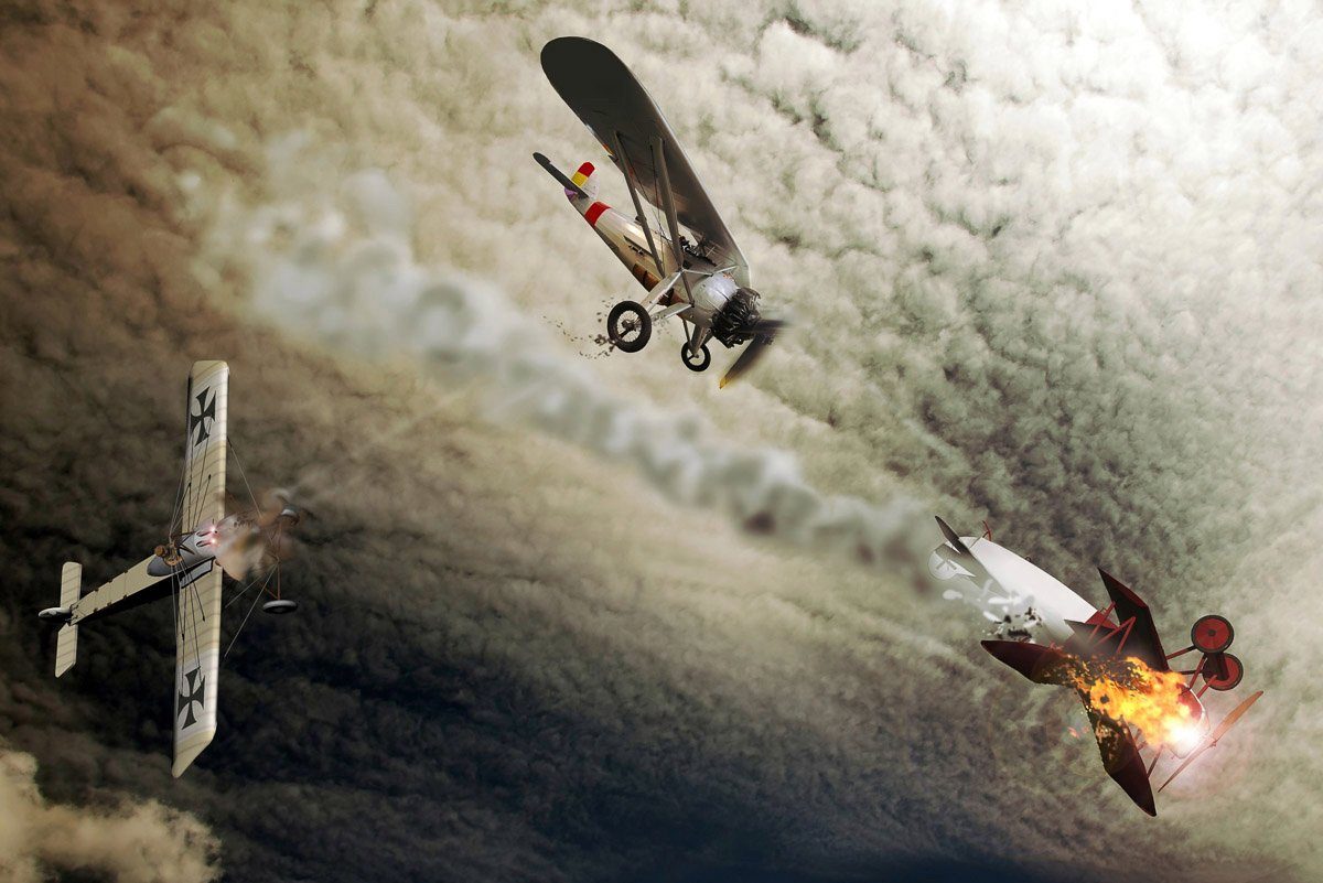 Papermoon Fototapete Flugzeug Kampf