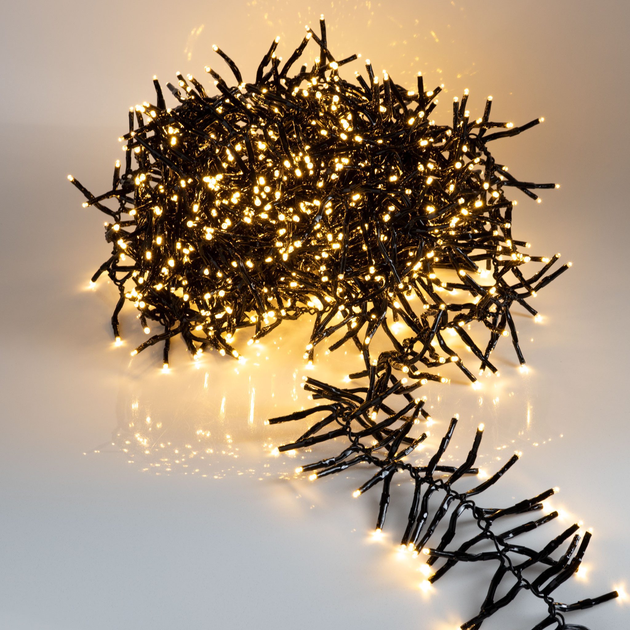 Spetebo LED-Lichterkette Büschel Lichterkette warmweiß - 8,5 m / 1152 LED, 10-flammig, Deko Baum Beleuchtung mit Controller und Speicherchip Indoor/Outdoor