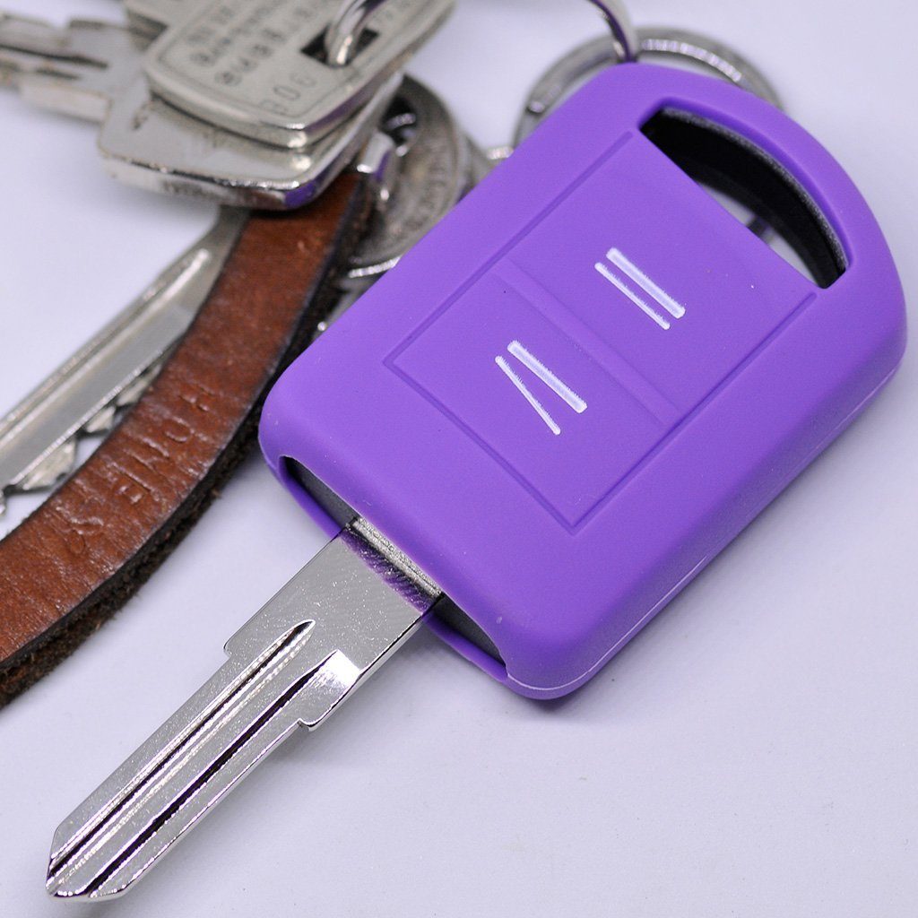 mt-key Schlüsseltasche Autoschlüssel Softcase Silikon Tigra C A für C Meriva Corsa Schutzhülle TwinTop Combo Lila, Opel