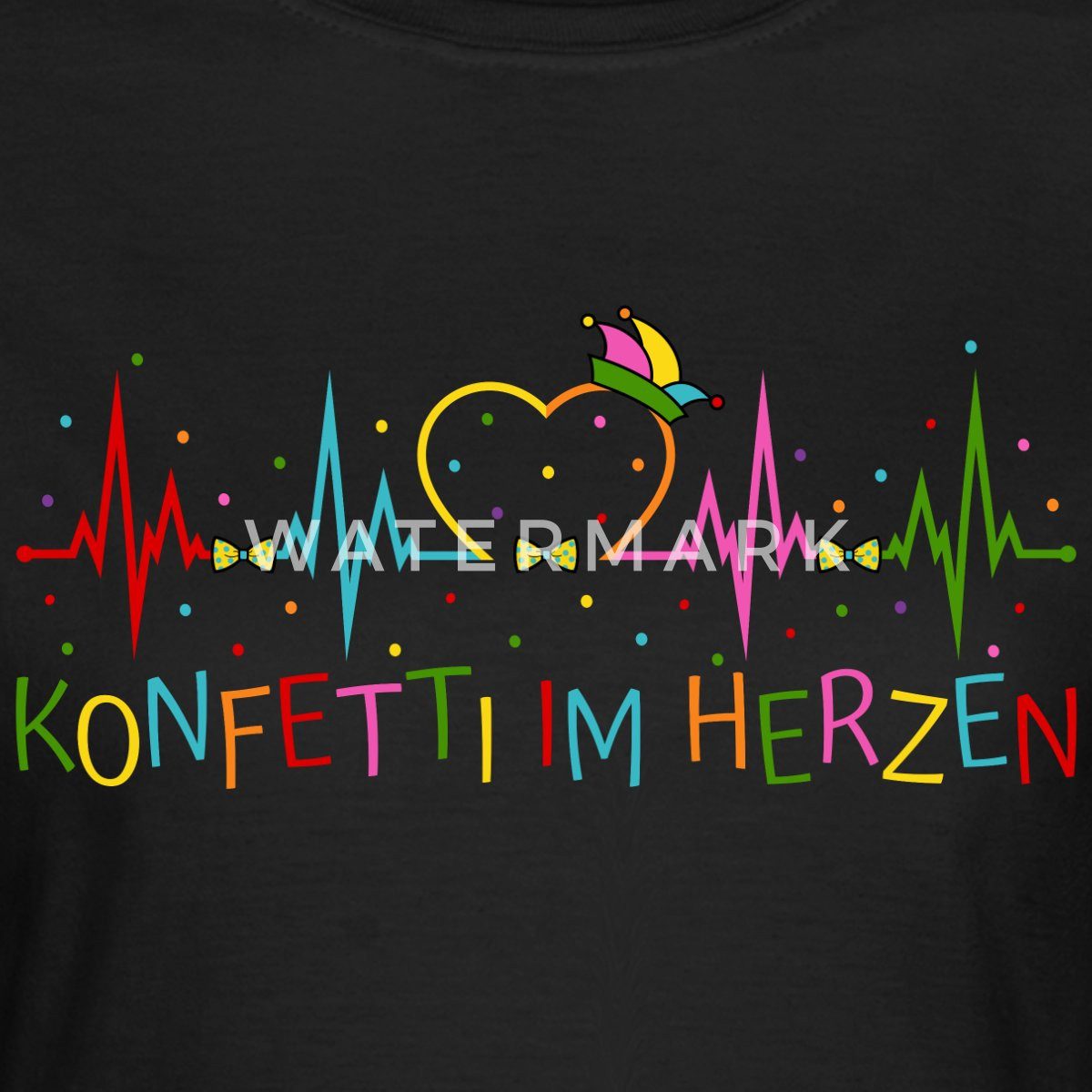 Spreadshirt T-Shirt Herzschlag Konfetti Im Herzen EKG Karneval Frauen T-Shi günstig online kaufen