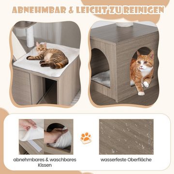 COSTWAY Kratzbaum, Katzentoilette Sisal mit Rampe