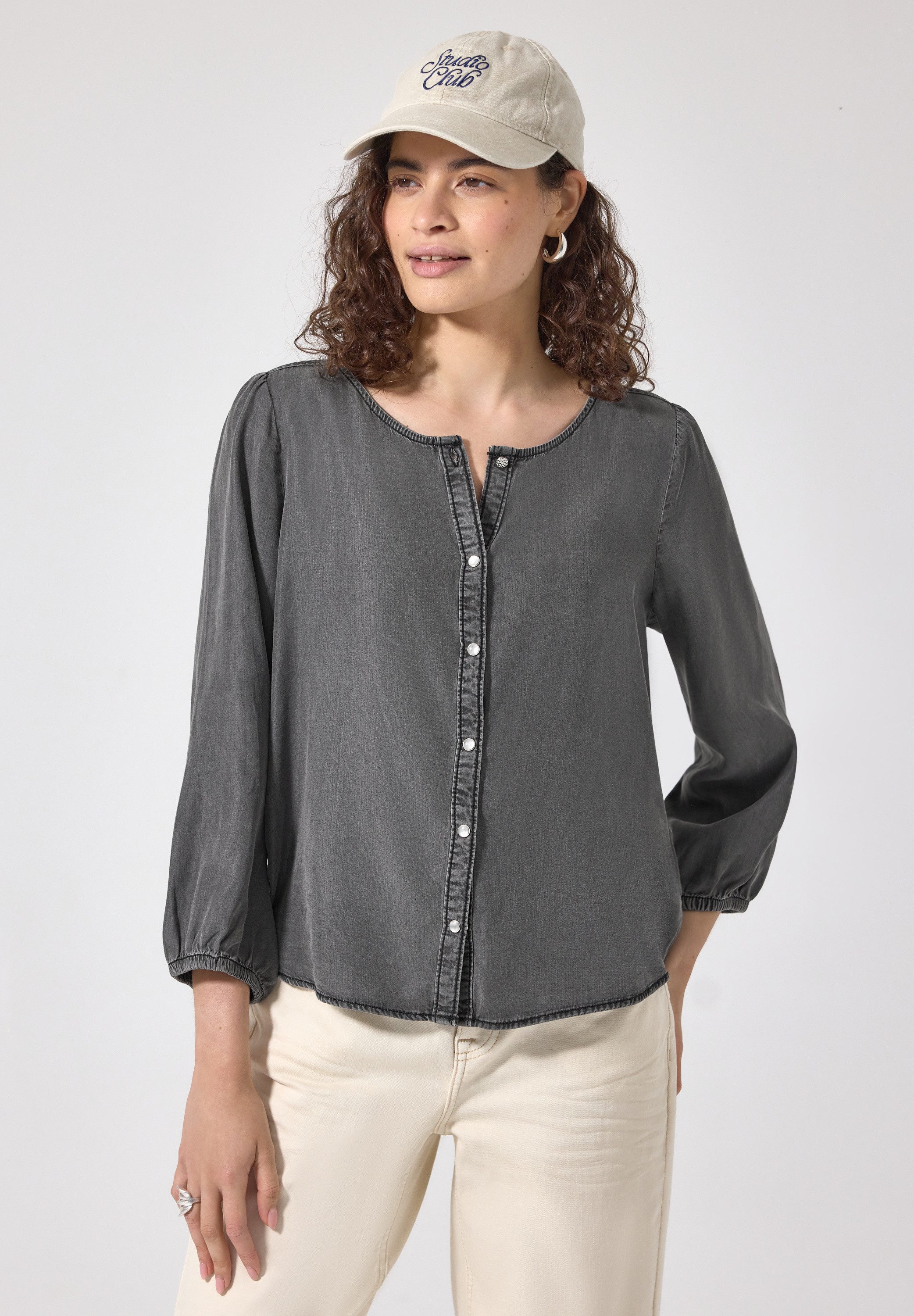 STREET ONE STUDIO Jeansbluse in Denim-Optik