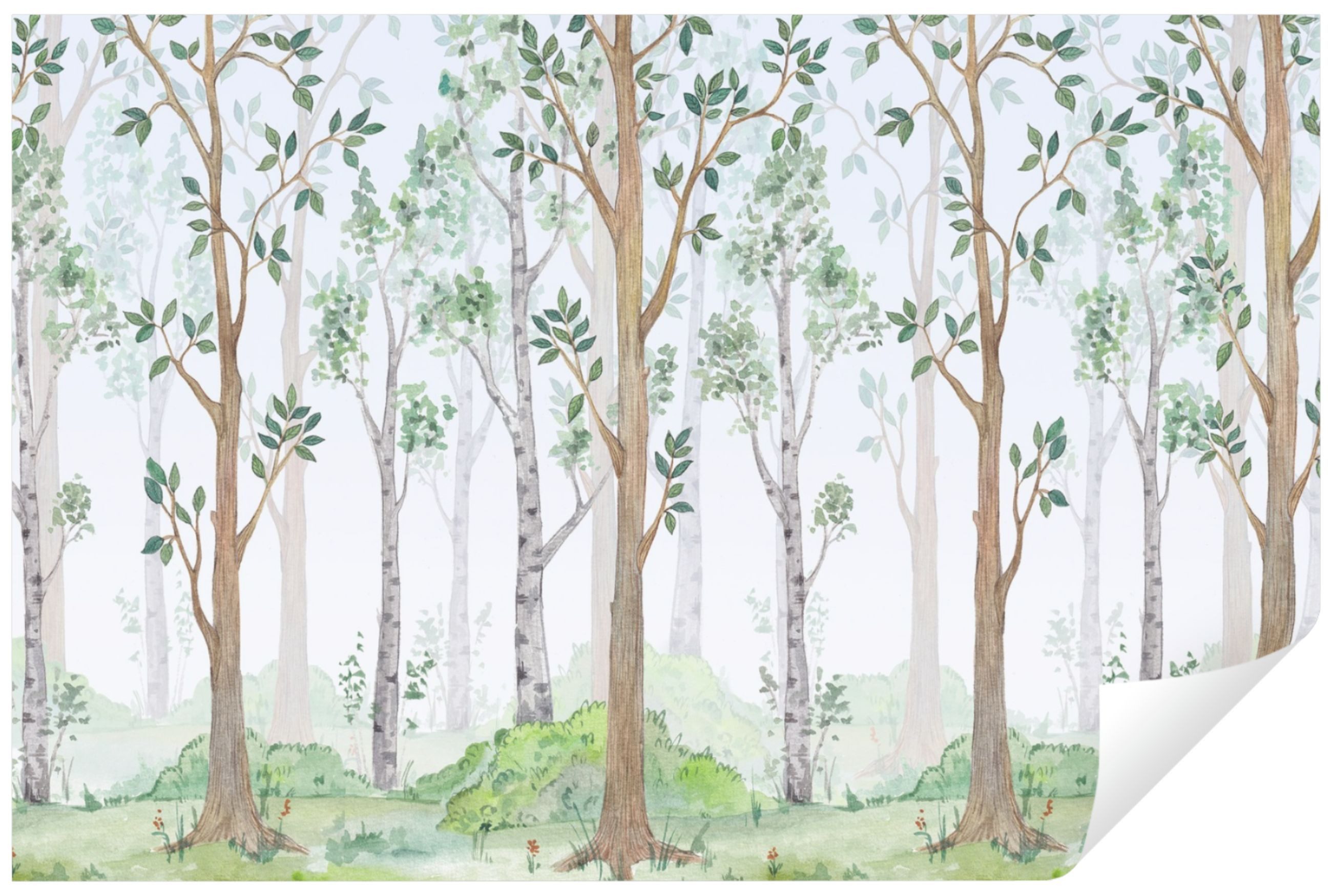 Wallarena Fototapete Kinderzimmer Wald Baum Kinder Junge Mädchen Babyzimmer günstig online kaufen