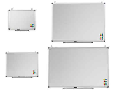 HMH-Shop Magnettafel »Whiteboard Schreibtafel Memoboard 40x30 60x45 80x60 90x60cm Hoch Quer«, Alu Rahmen, Im Hochformat oder im Querformat verwendbar
