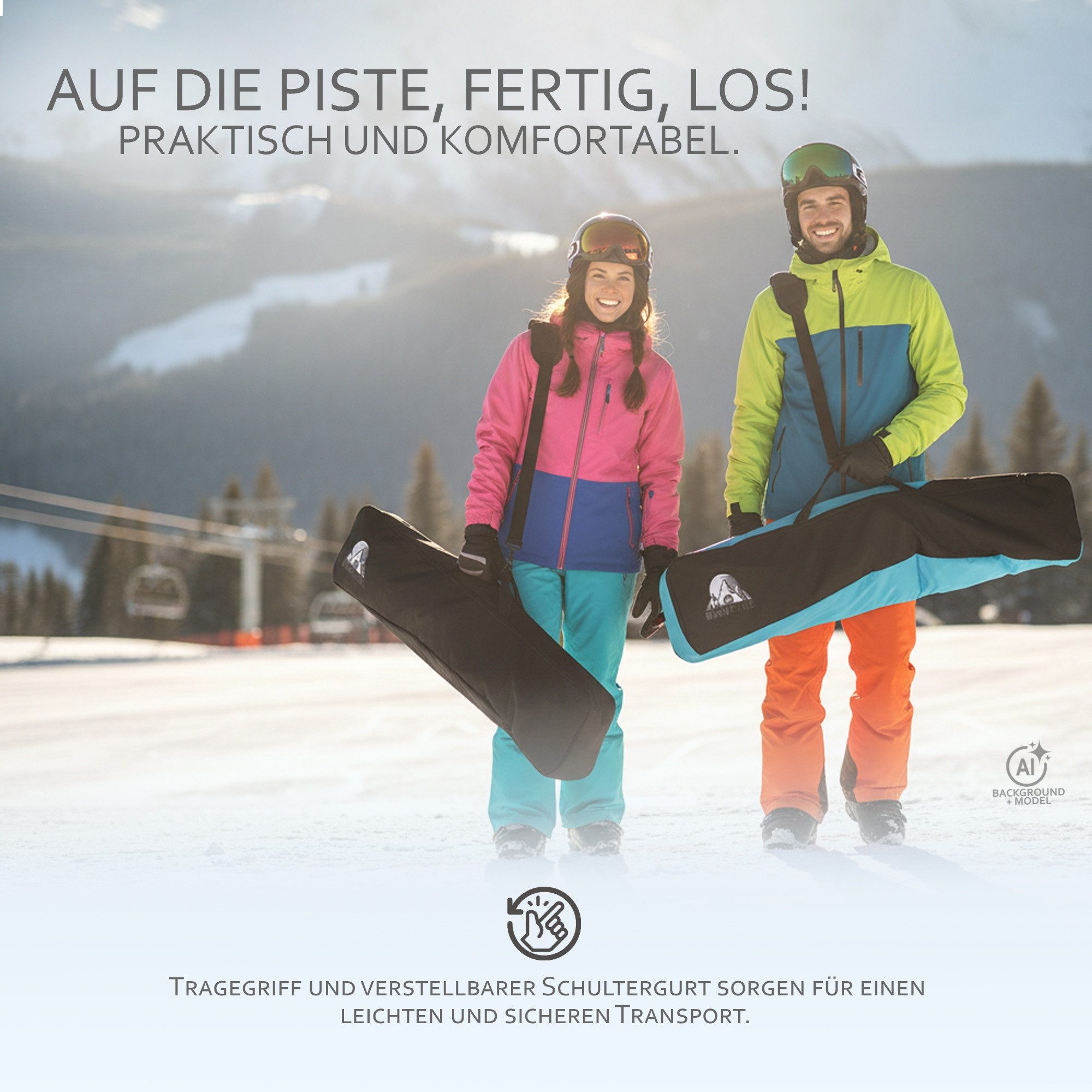 BambiniWelt by Rafael K. Skitasche Snowboardrucksack Universalgröße 170cmx Snowboardtasche wasserdicht, universal
