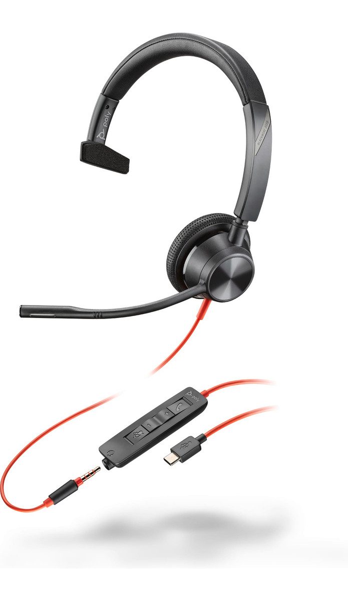 Poly Headset Blackwire C3315 Mono USB-C/A & 3,5 mm PC-Headset