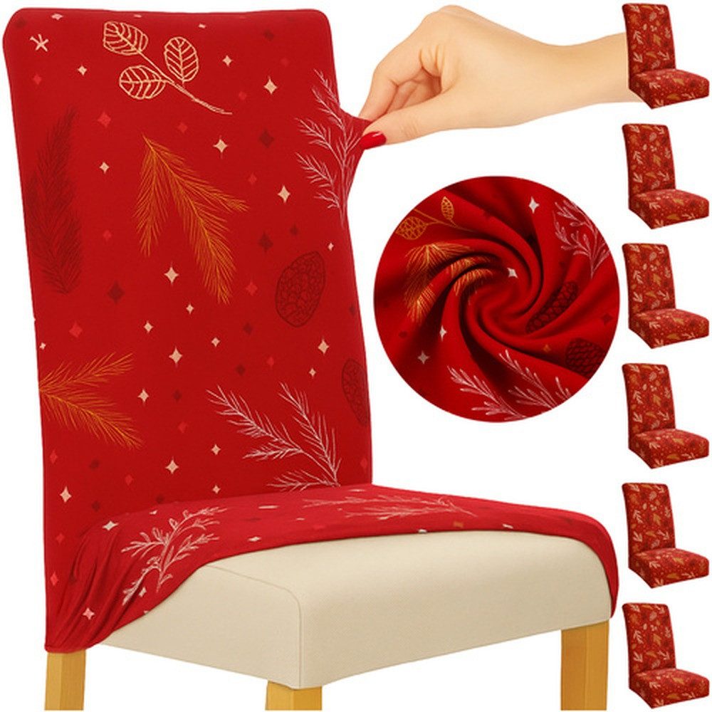 Ruhhy Stuhlhusse Weihnachtsstuhlhussen Stuhlbezug, Deckt Abnutzung ab und schützt Stühle zuverlässig