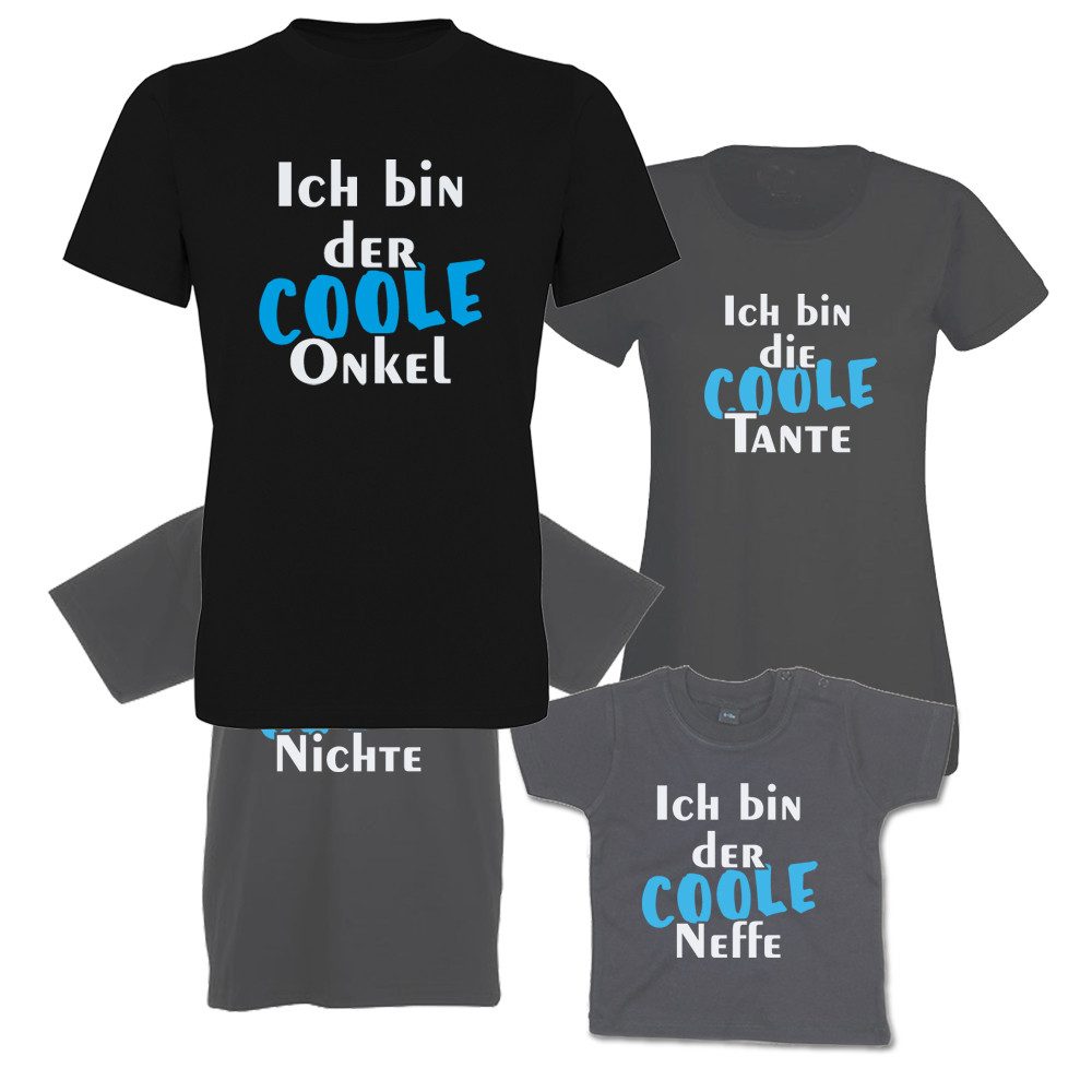 T-Shirt Coole Tante, Cooler Onkel, Coole Nichte & Cooler Neffe