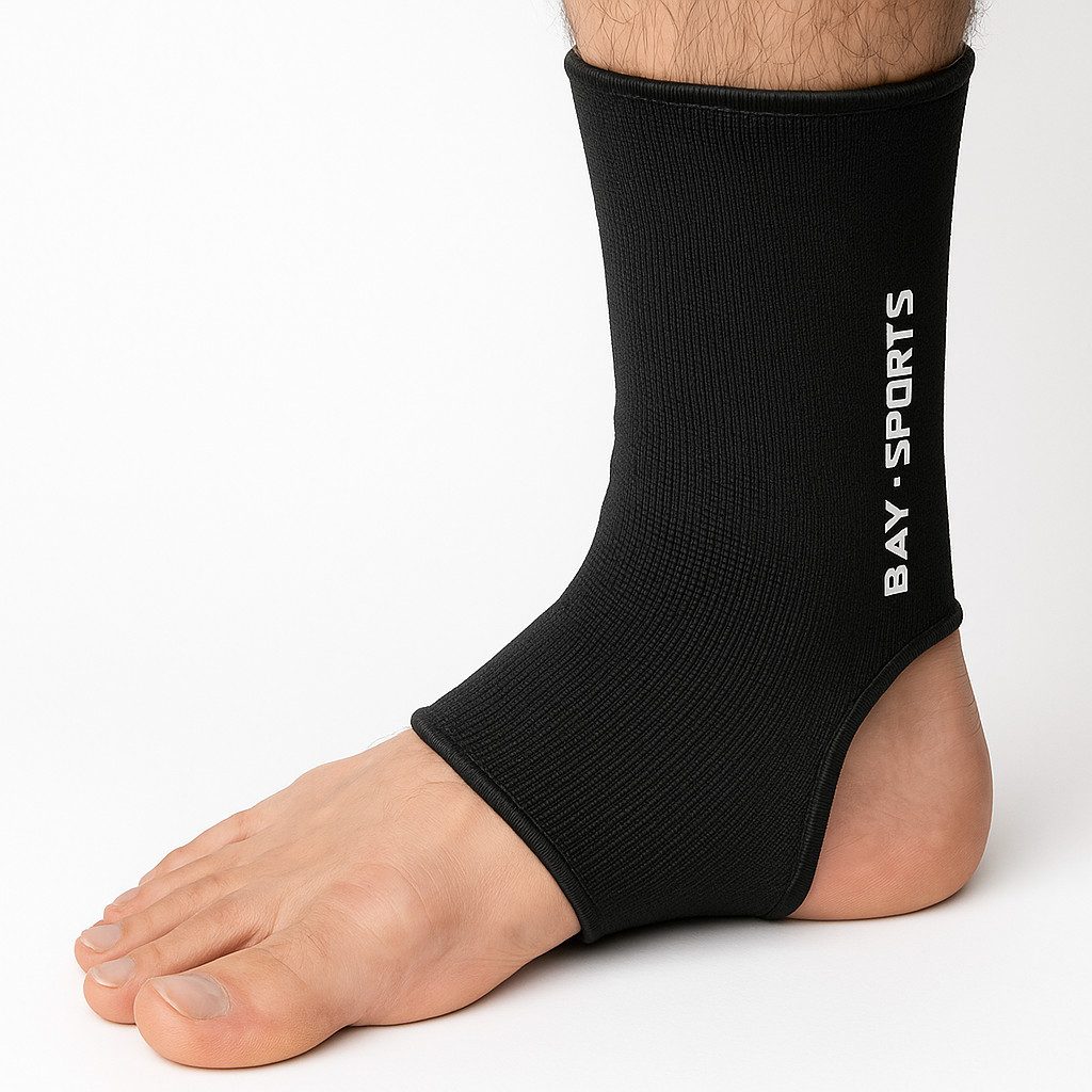 BAY-Sports Fußstütze Darkline Fußbandagen Knöchelbandagen Sprunggelenkbandage Fußgelenk, zuverlässigen Schutz Stabilität für den Fuß atmungsaktivem Material