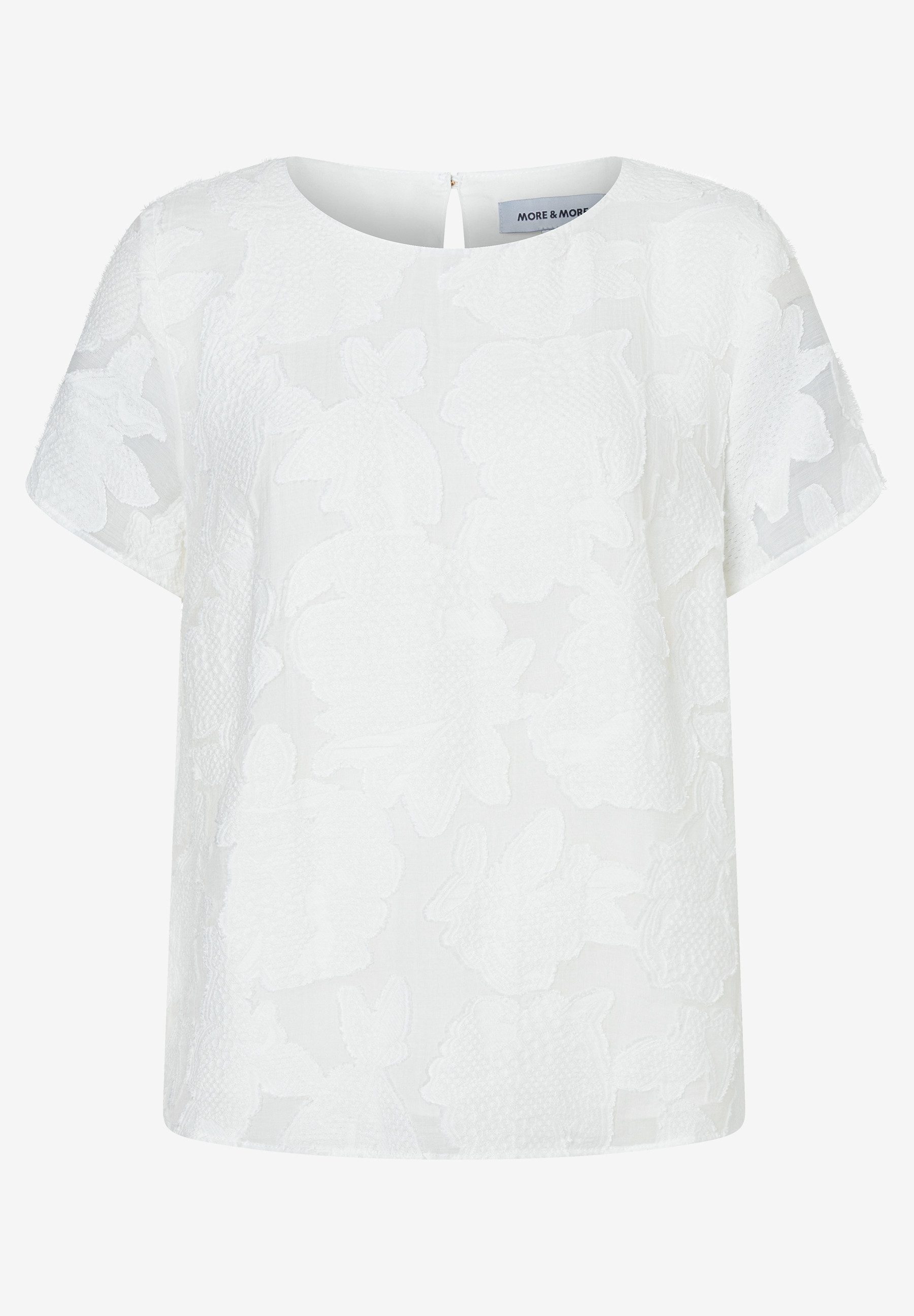 MORE&MORE Kurzarmbluse Bluse mit Flower-Dessin günstig online kaufen