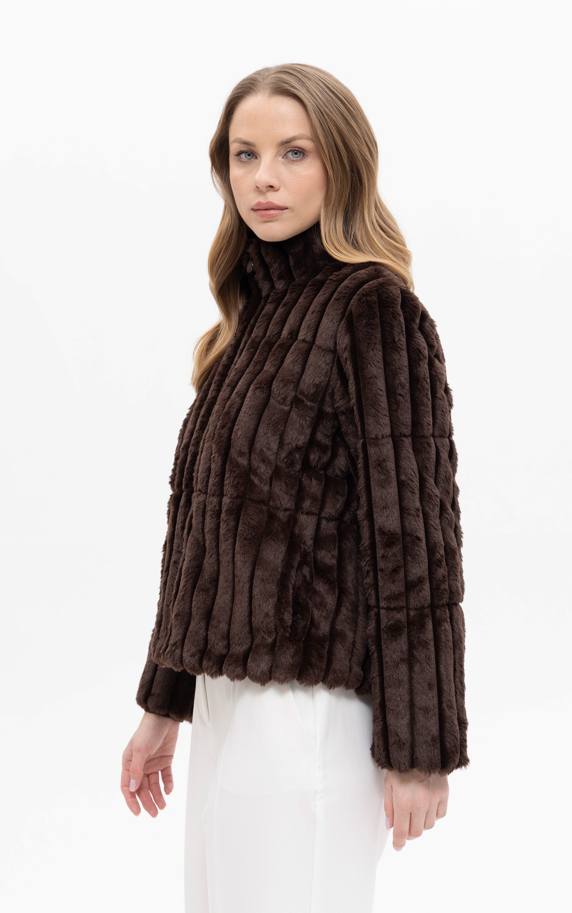 Passioni Fellimitatjacke in Stepp-Optik günstig online kaufen