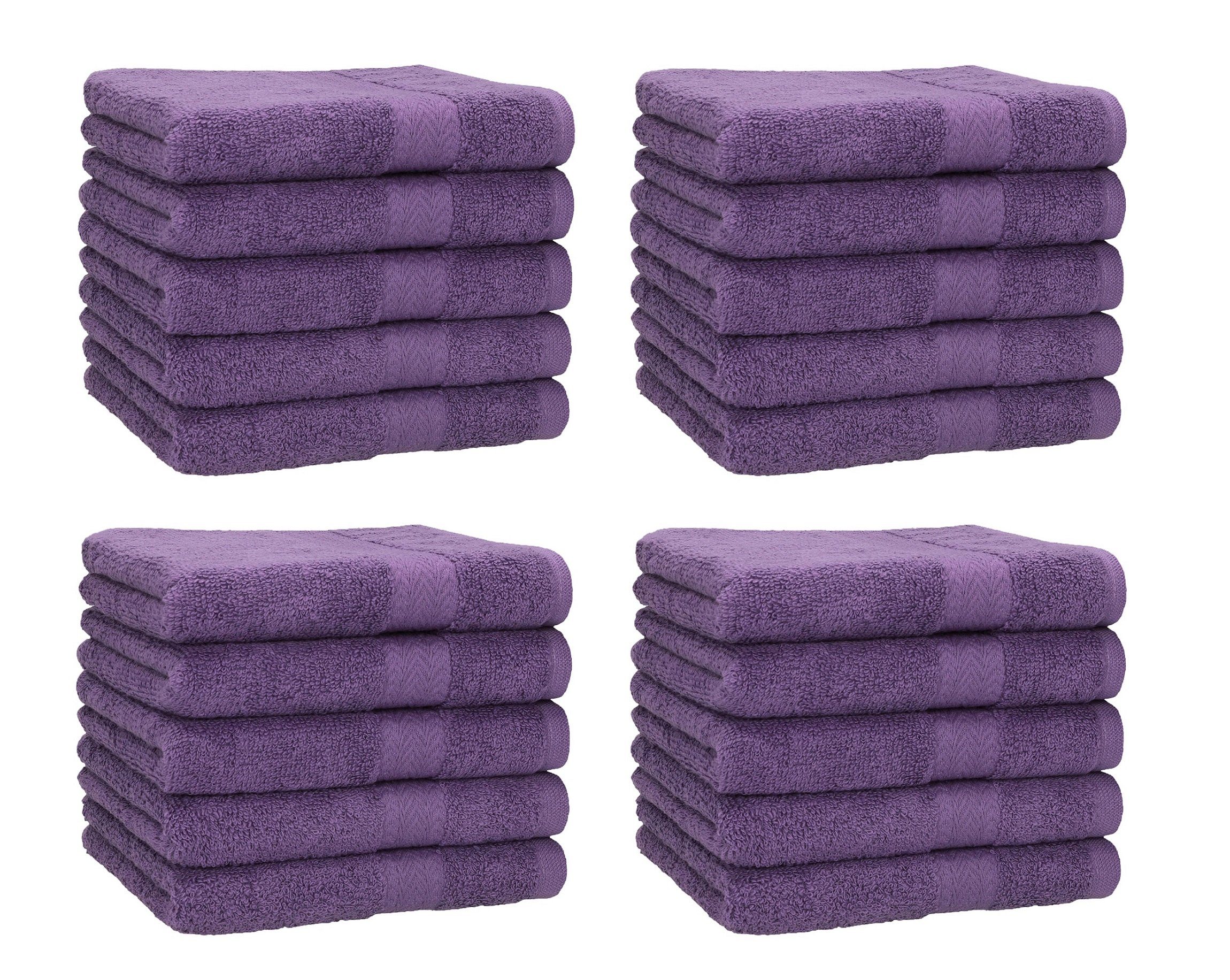 Betz Gästehandtücher 20 er Gästetuch-Set Premium 30x50 cm Farbe lila, 100% Baumwolle