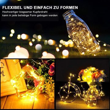 LANOR LED Solarleuchte Solar-Lichtleisten,Licht, LED Kupferdraht Lampe, 7/12 M 50/100 Lichter, Geeignet für Garten, Baum, Hochzeit, Party