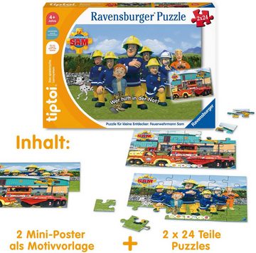 Ravensburger Puzzle tiptoi® Puzzle für kleine Entdecker: Feuerwehrmann Sam, 24 Puzzleteile, Made in Europe, FSC® - schützt Wald - weltweit