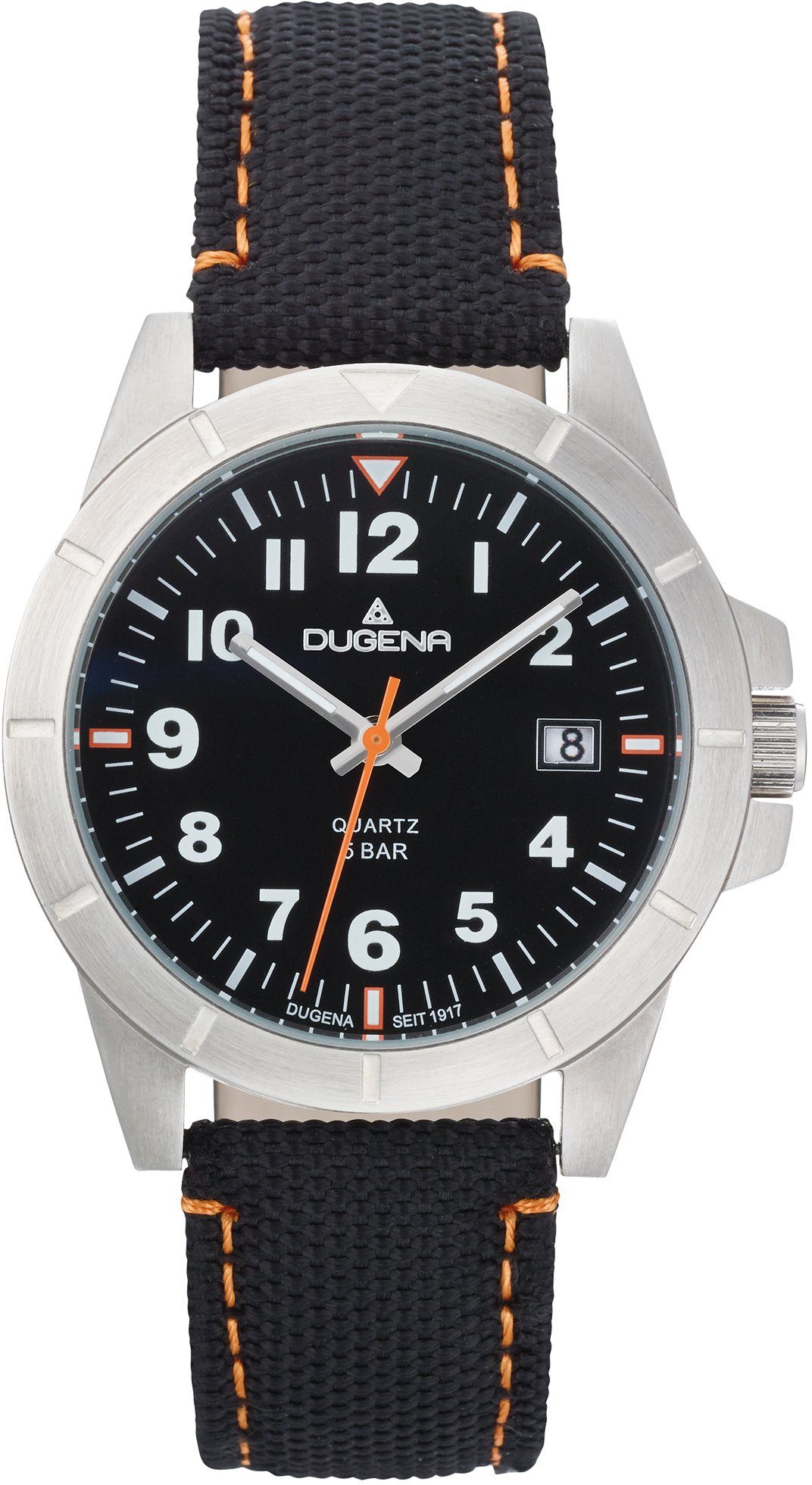 Dugena Quarzuhr Keno, 4461062, ideal auch als Geschenk Arabisch / Schwarz / Orange | Quarzuhren