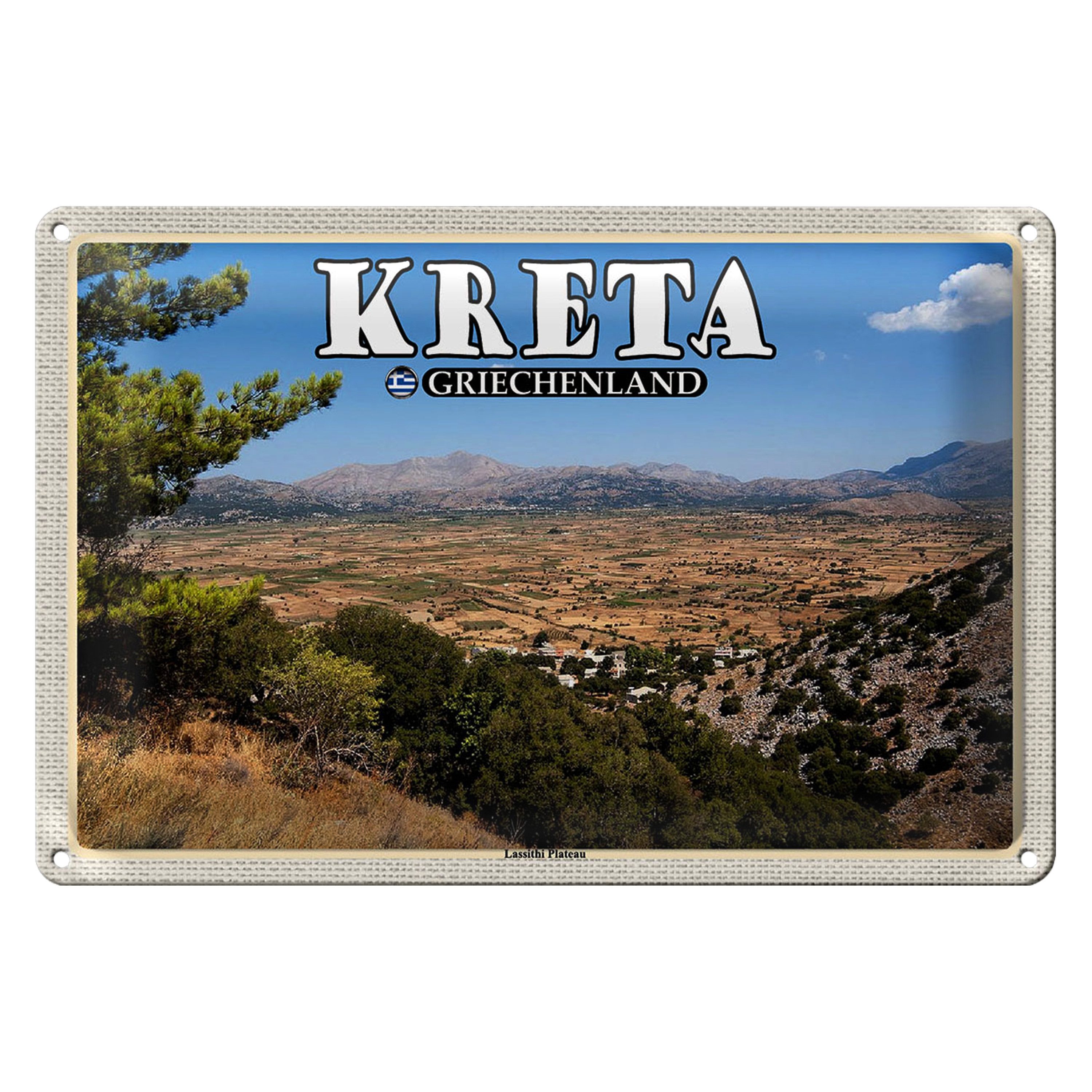 Metallschild Reise 18x12cm Kreta Griechenland Lassithi Plateau