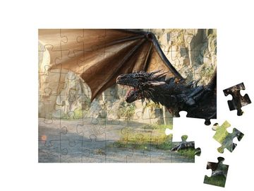 puzzleYOU Puzzle Mystischer Drache, 48 Puzzleteile, puzzleYOU-Kollektionen Drache, Fantasy, 200 Teile