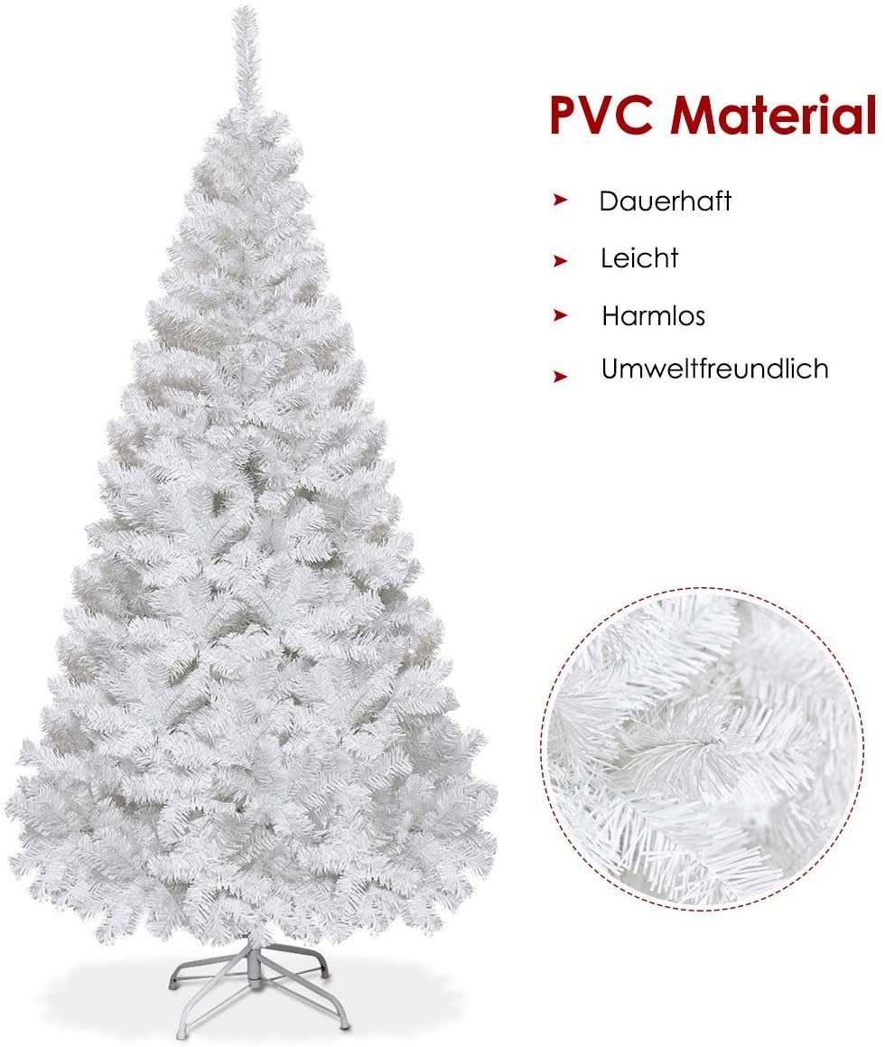 COSTWAY Künstlicher Weihnachtsbaum, 240cm, 1138 PVC Nadeln, mit Metallständer