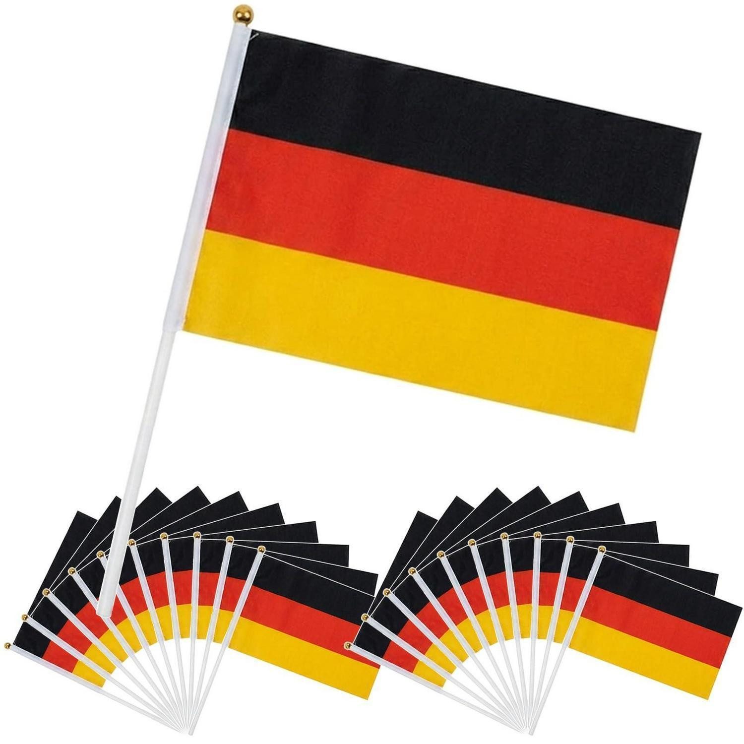 LuxusKollektion Flagge Handfahne Deutschland 20 Stk 14x21cm Polyester