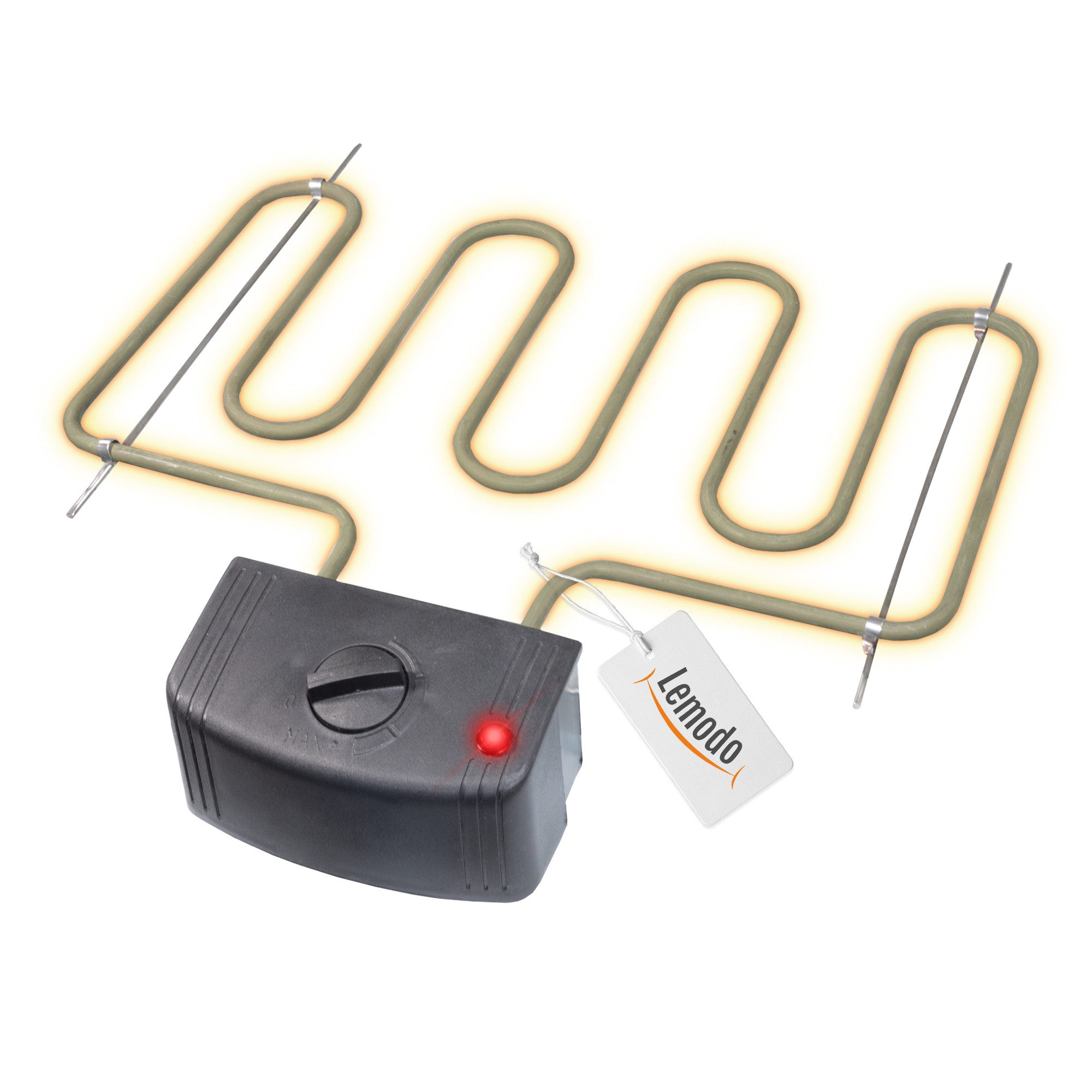 Lemodo Räucherofen Heizspirale elektrisch 2000 W, Heizschlange mit Temperaturregler, 2000 W, Für vielzahl von Räucheröfen geeignet