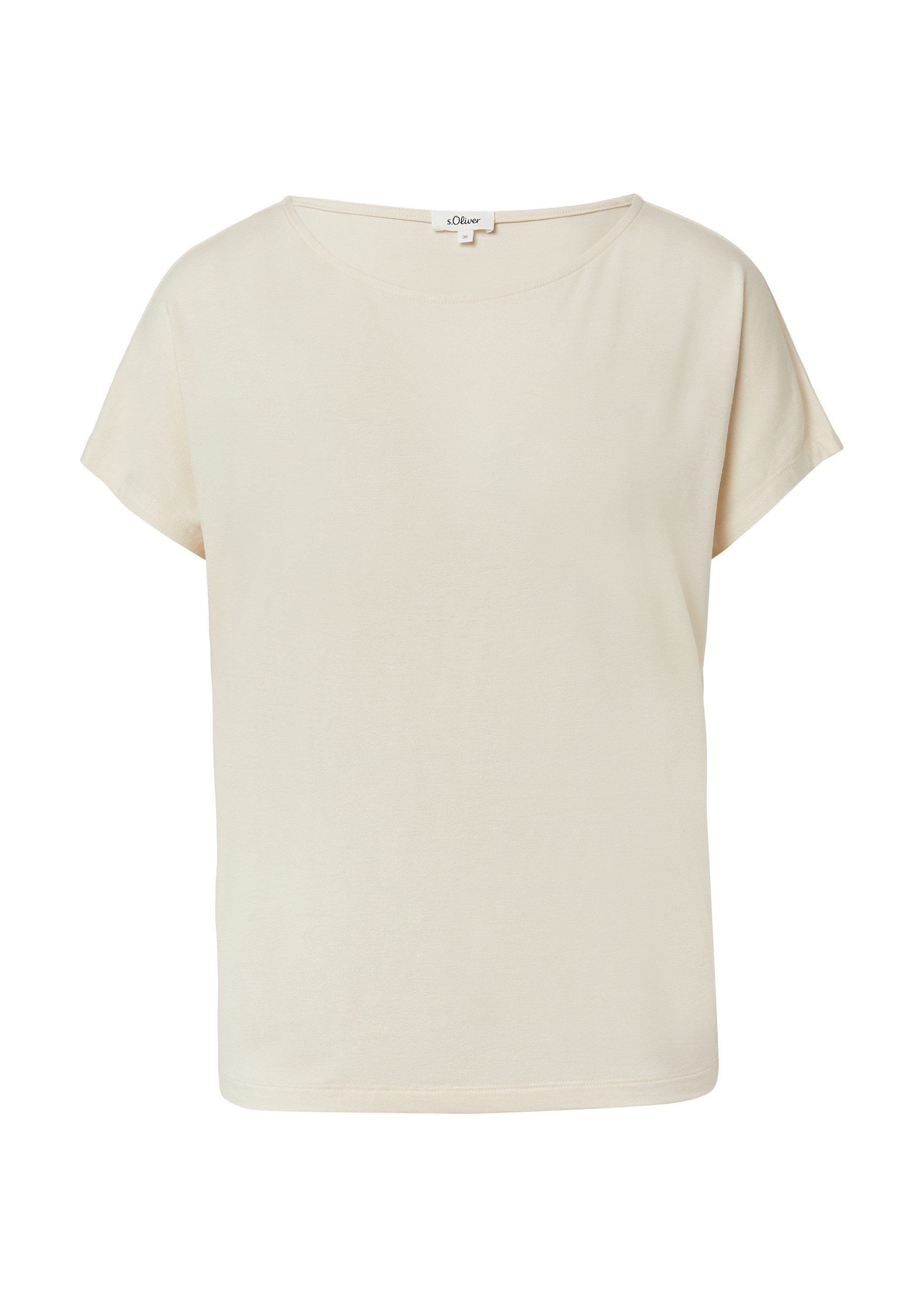 s.Oliver Kurzarmshirt T-Shirt Fließendes Jersey-Shirt mit überschnittenen S günstig online kaufen