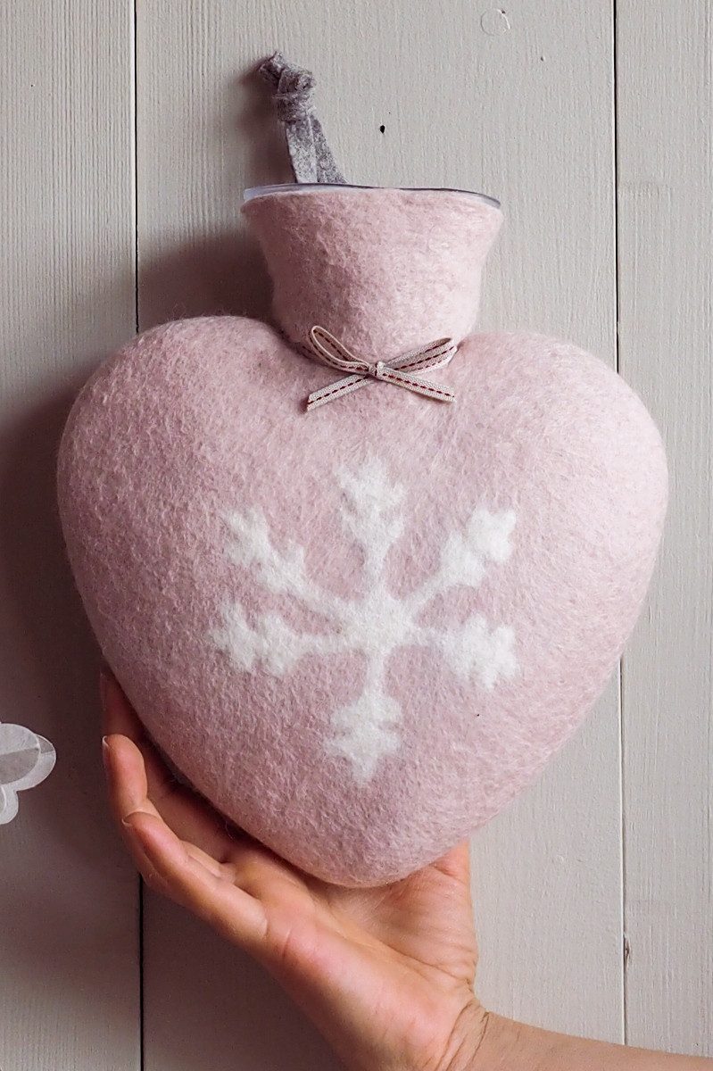 Dorothee Lehnen Wärmflasche Wärmflasche - FLOCKE - dusty rose, weiß/iceberg