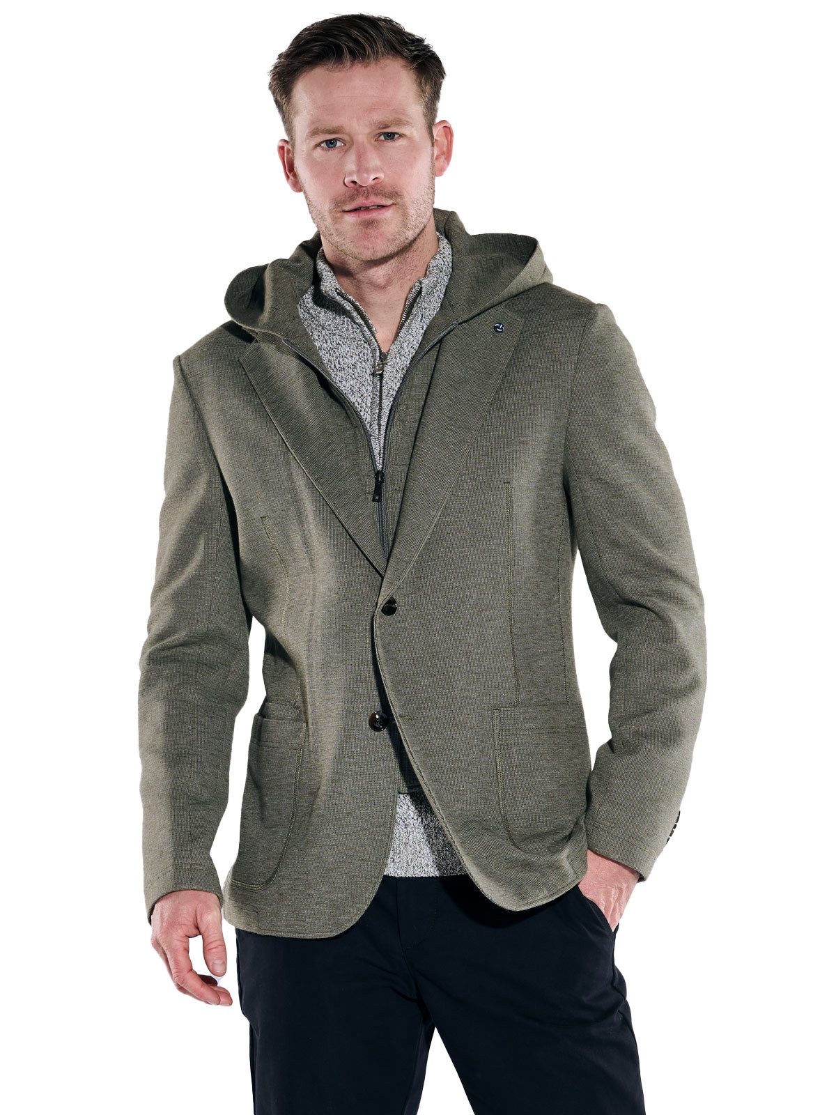 Engbers Sakko engbers Herren Freizeit-Sakko mit Inlet, Oliv günstig online kaufen