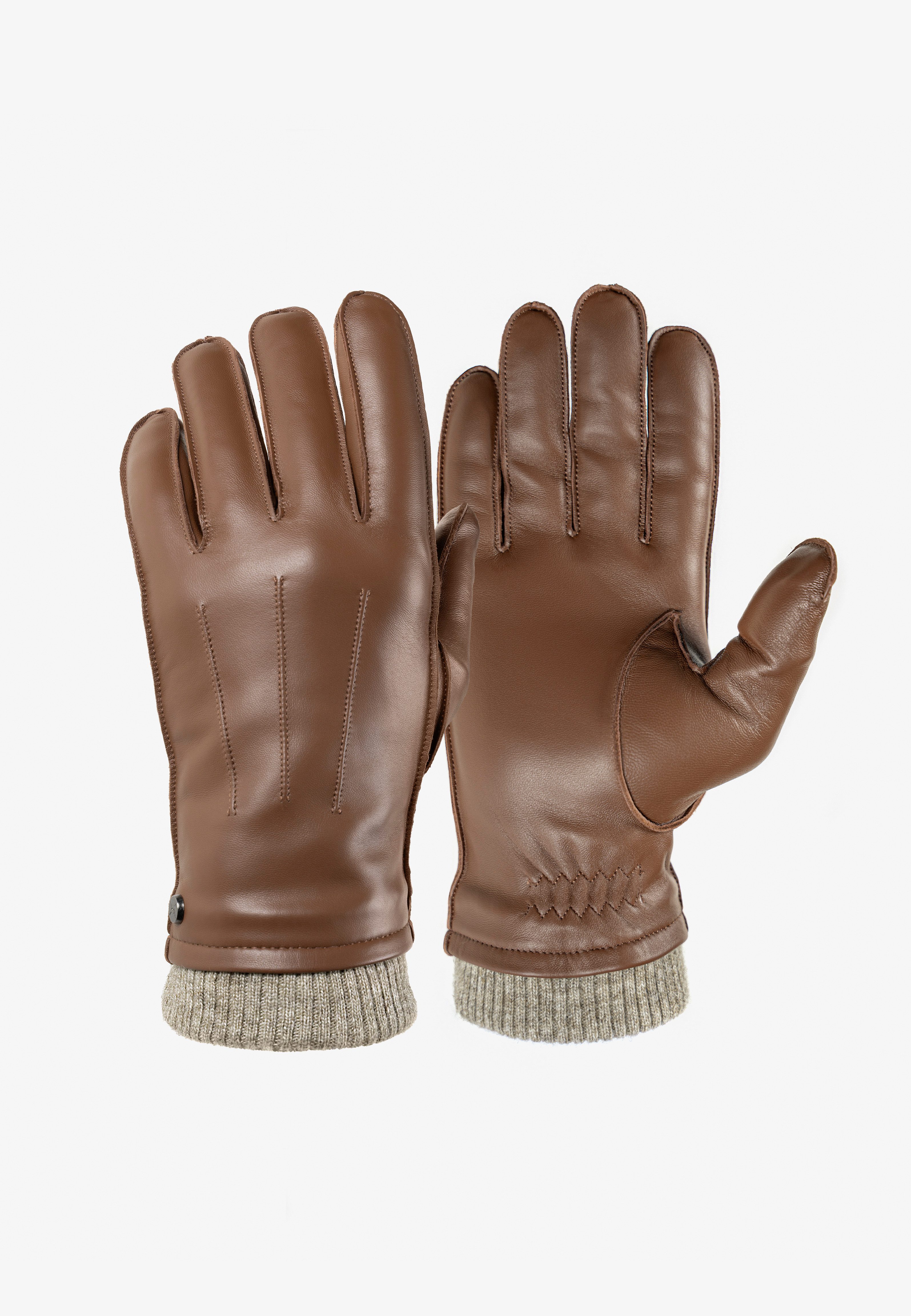 PEARLWOOD Lederhandschuhe JACKSON (1 Paar) Strickbündchen, dekorative Ziern günstig online kaufen