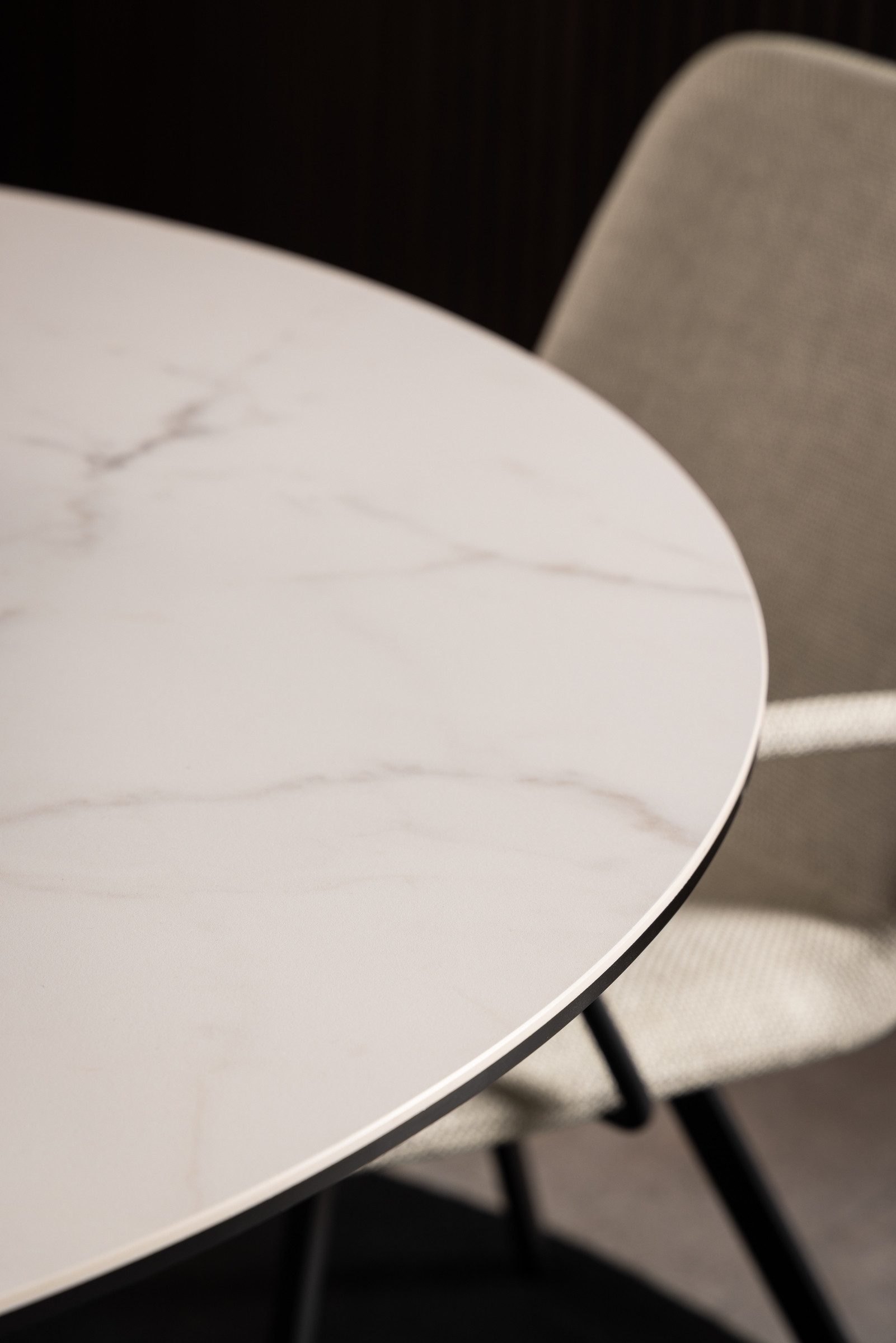 freiraum Esstisch Heaven, rund in weiss, Glas-Keramik - 75,5x119cm (HxD)