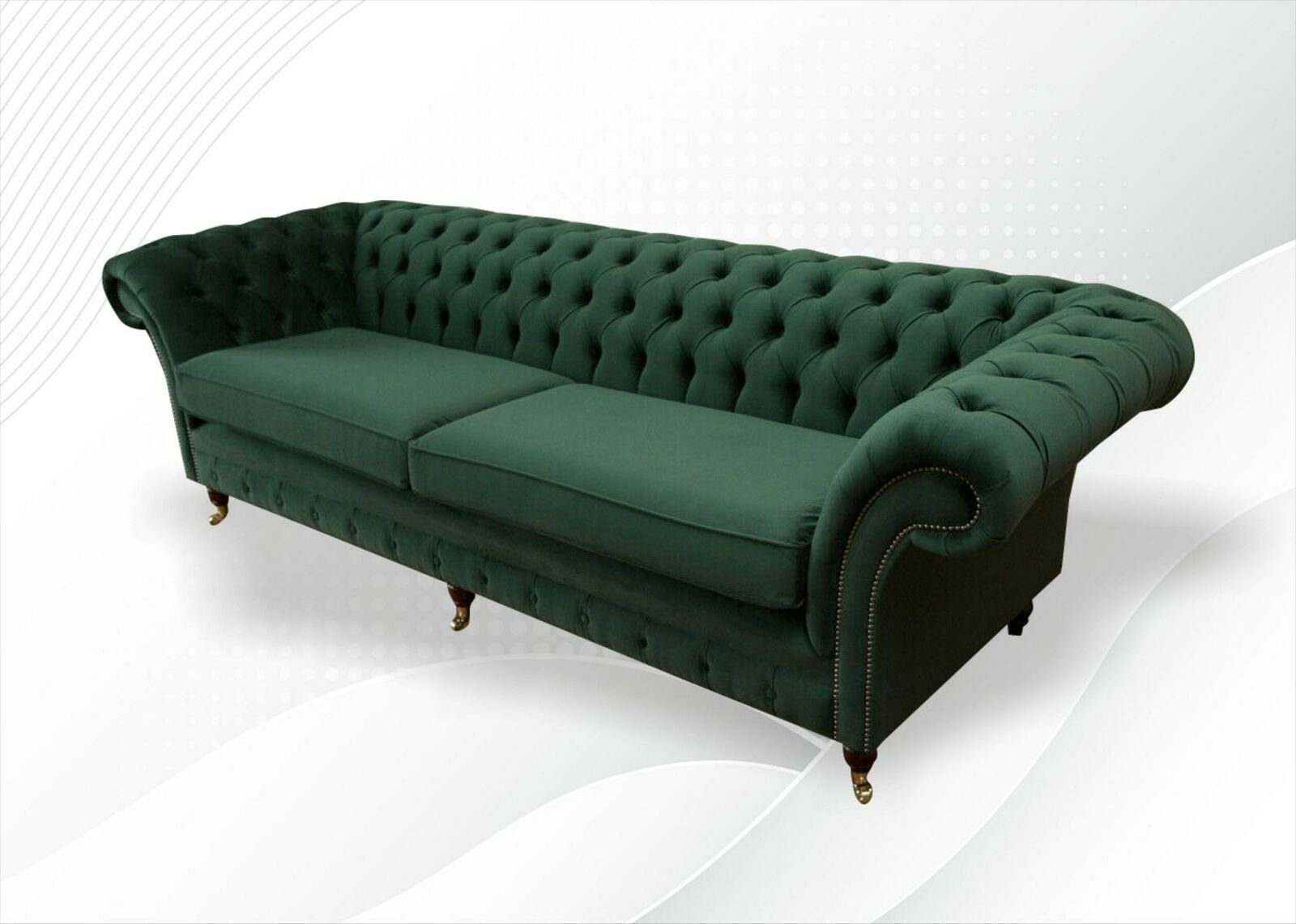 JVmoebel Chesterfield-Sofa Große in Europe moderne Chesterfield Luxus Sofa Neu, Grüne Made Couch