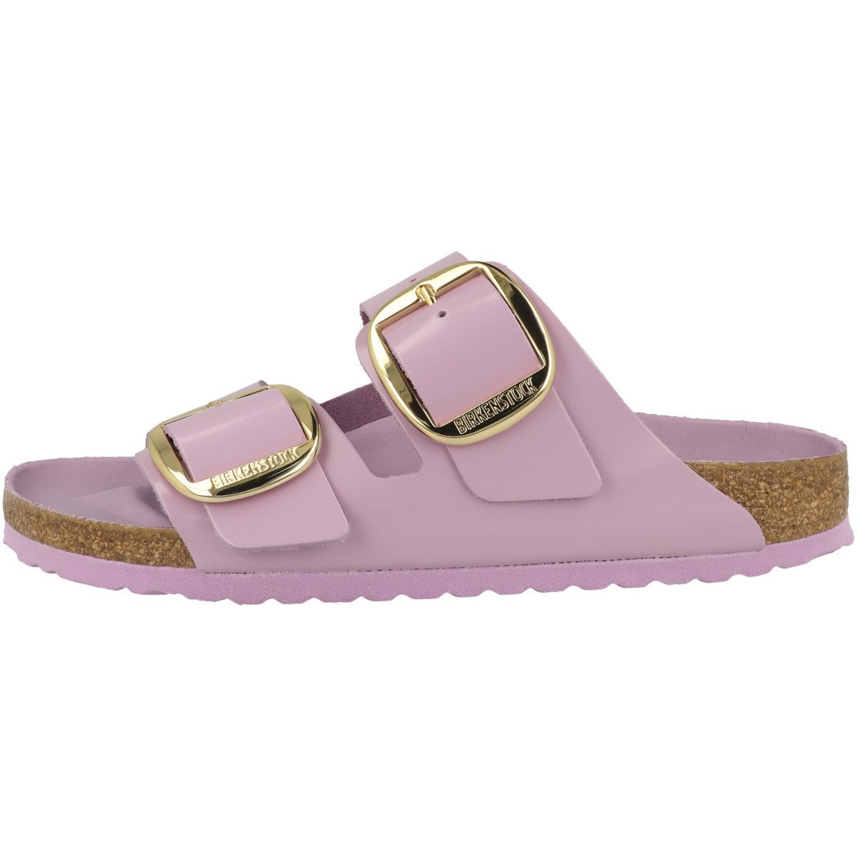 Birkenstock Arizona Big Buckle Naturleder Lack schmal Damen Pantolette Sand günstig online kaufen