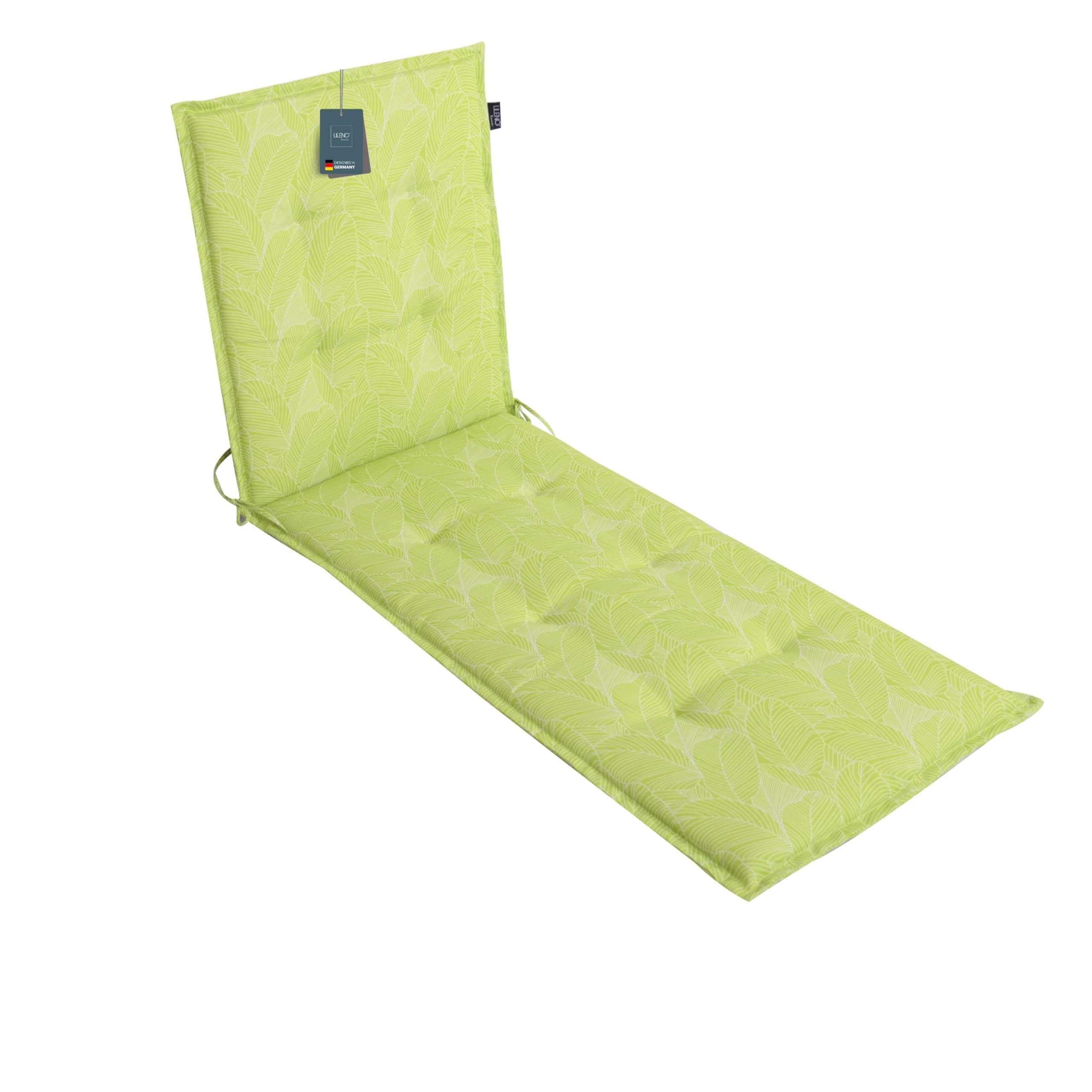 LILENO HOME Liegenauflage perfekt für Strandliege, Sonnenliege Auflage, Gartenliege Auflage, (1er Set), Polster Auflage für Rollliegen Blätter Grün, Sitzpolster