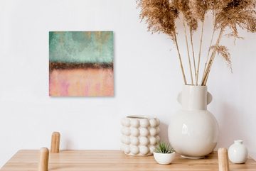 OneMillionCanvasses® Leinwandbild Gold - Farbe - Abstrakt - Grün - Rosa, (1 St), Leinwand Bilder für Wohnzimmer Schlafzimmer