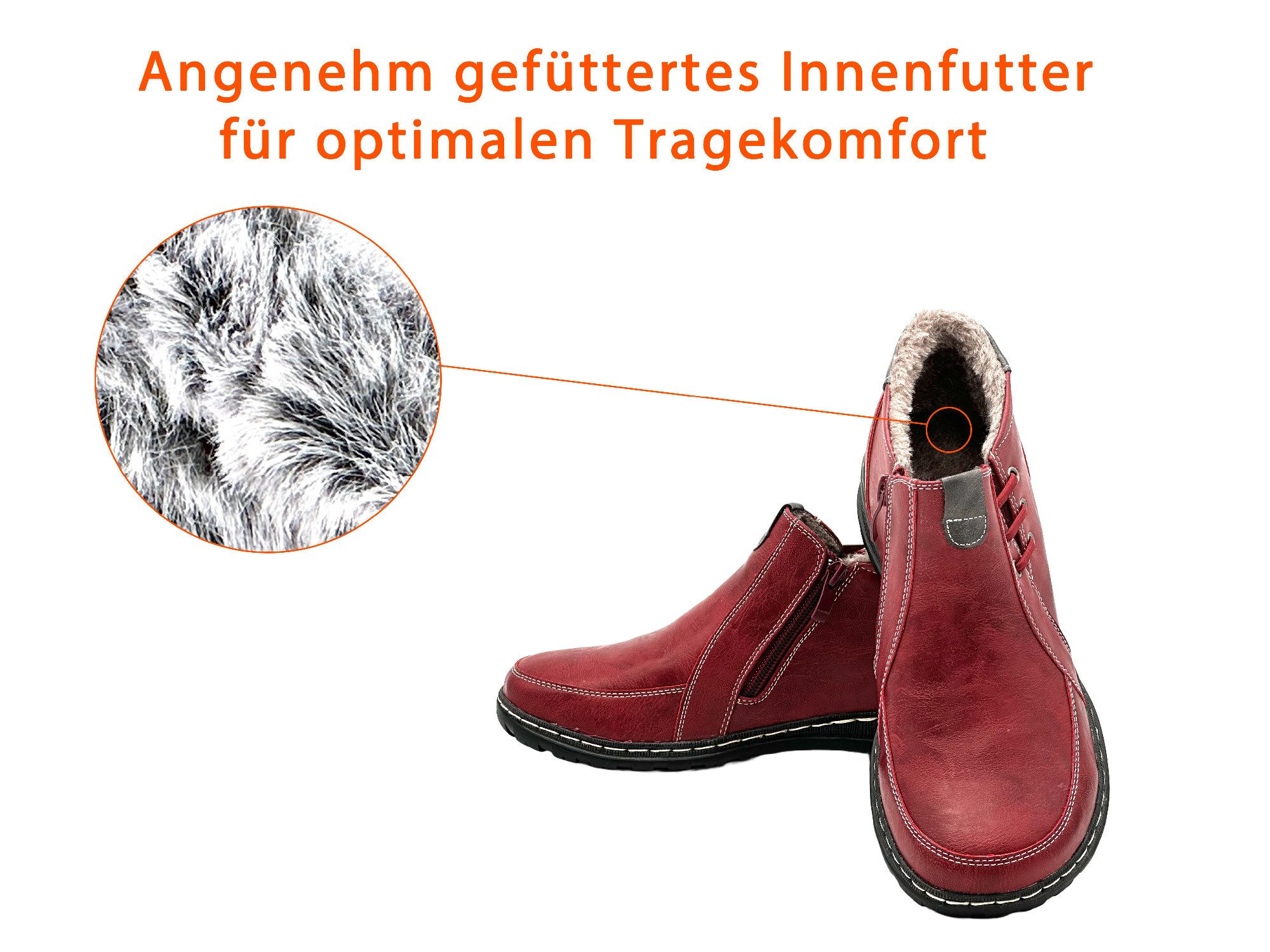 Nowaland Damen Winter-Stiefelette warm gefüttert Stiefelette Warmfutter • rutschhemmend • leicht & bequem