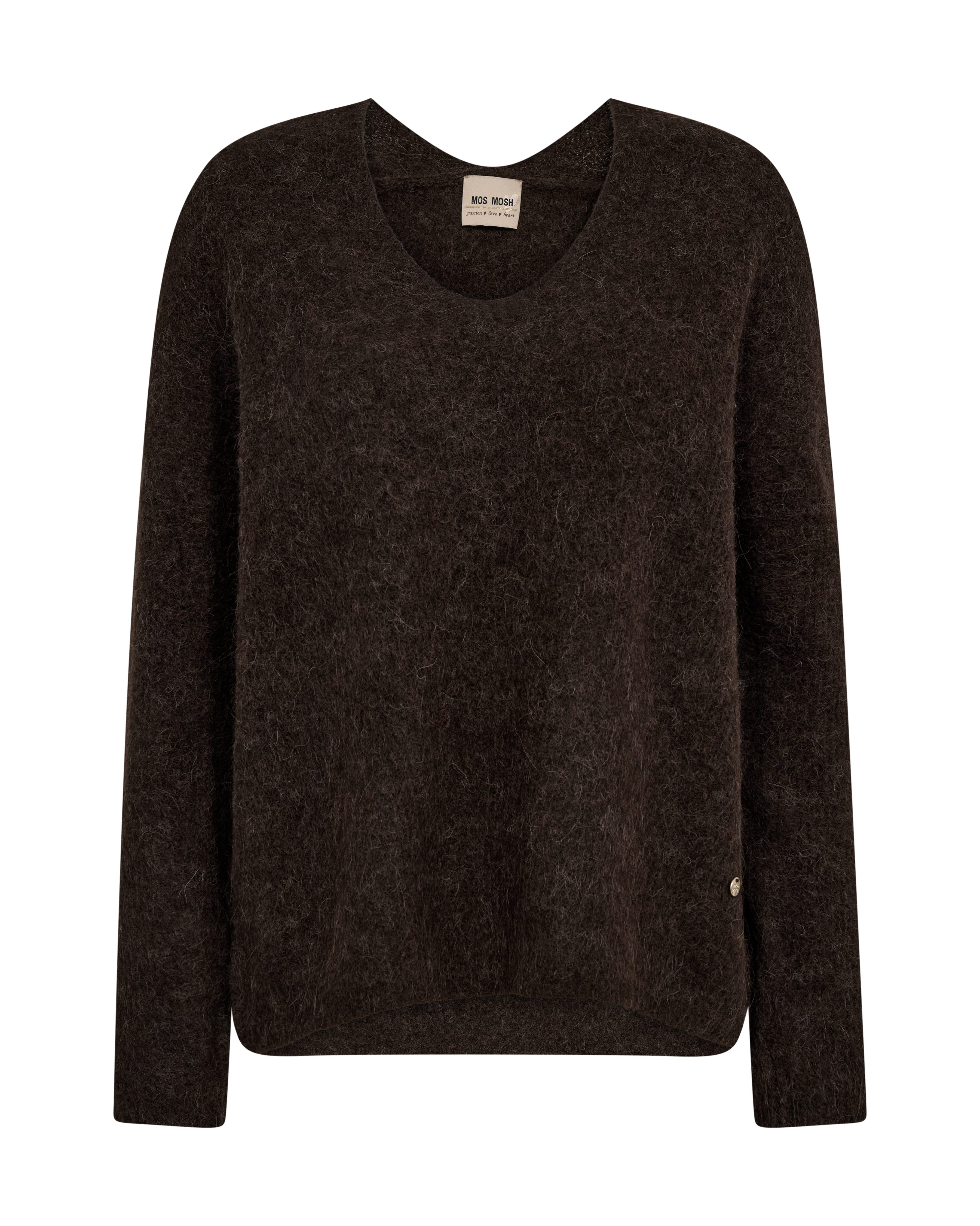 Mos Mosh Strickpullover MOS MOSH Pullover THORA mit Alpaka - Braun