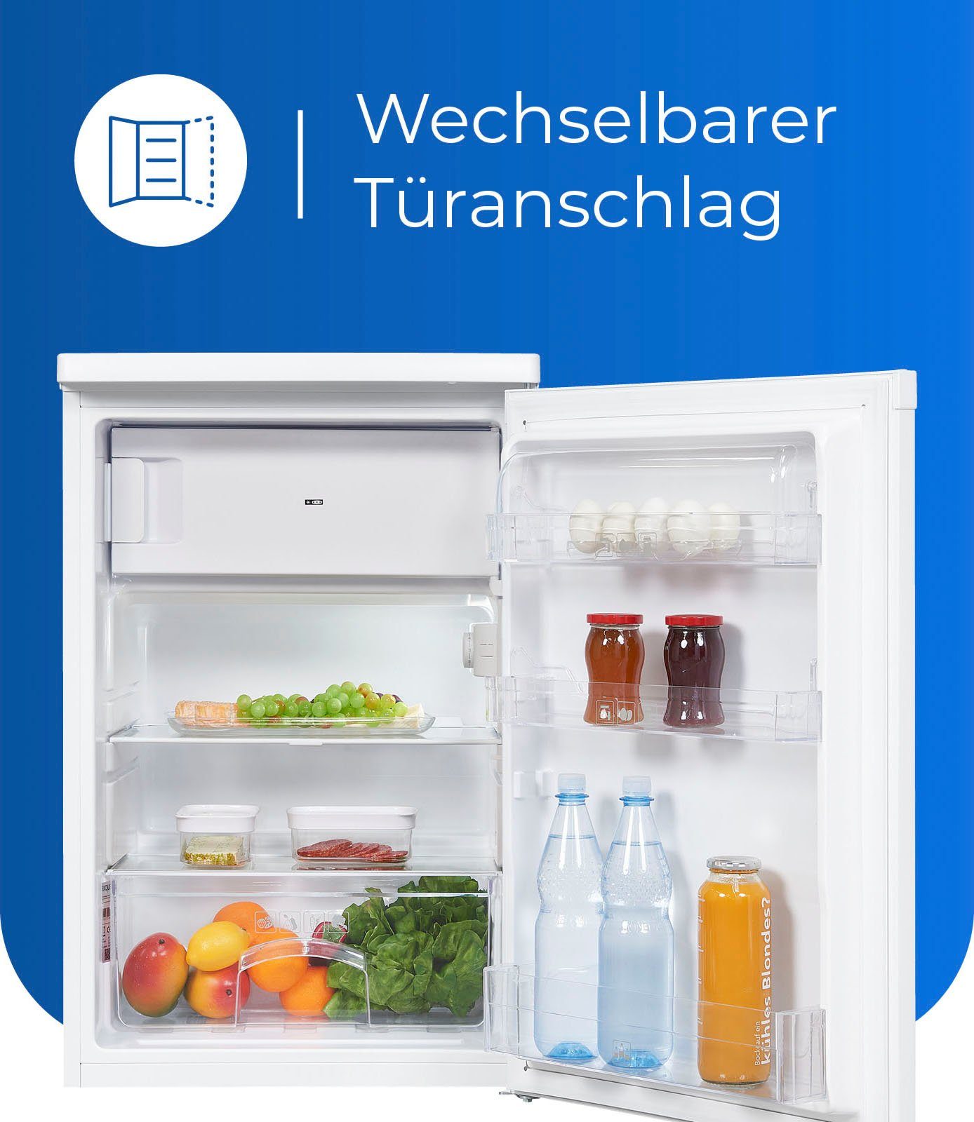 exquisit Kühlschrank weiss, 55 cm KS16-4-E-040E 85,5 breit hoch, cm