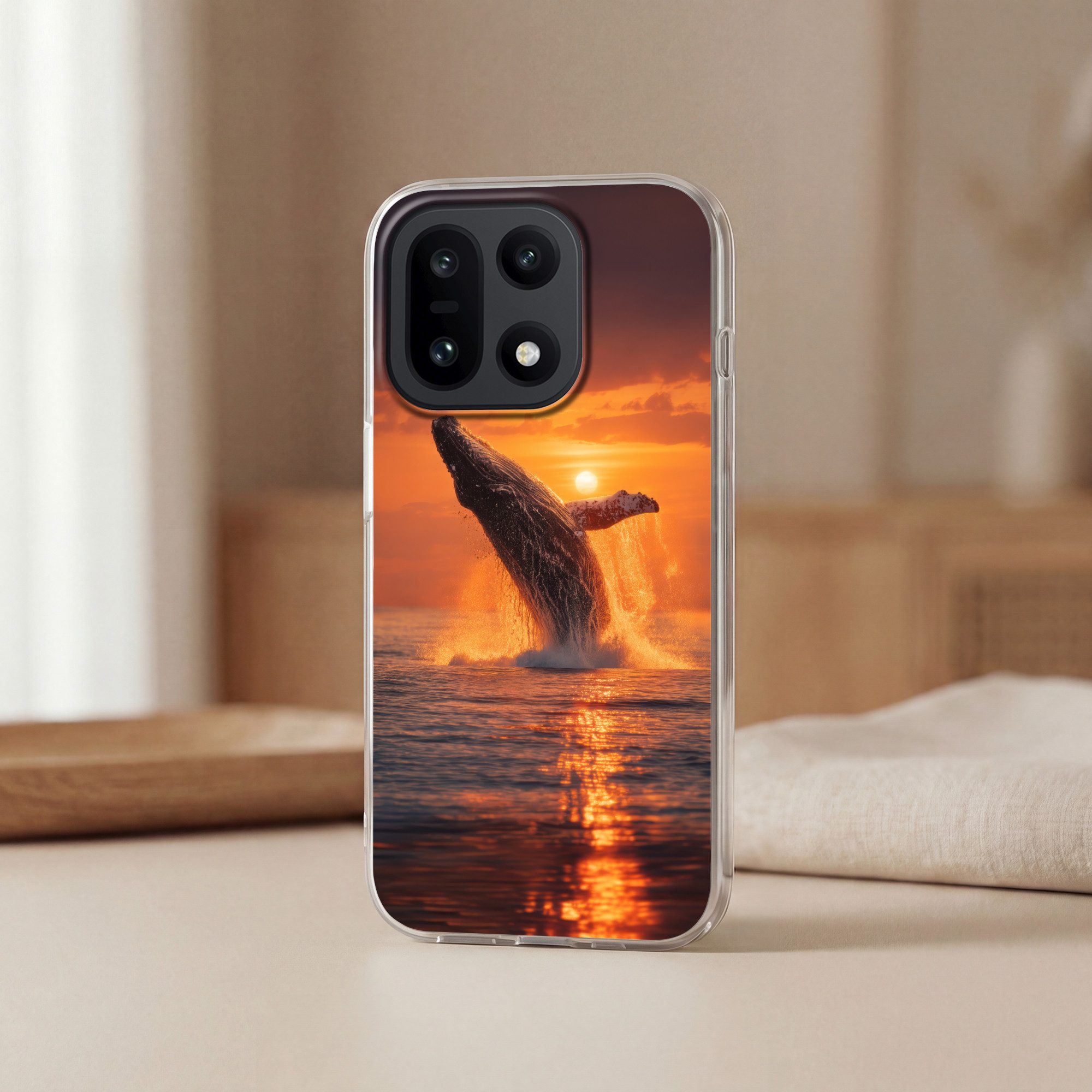 MuchoWow Handyhülle für OnePlus 15 Wal - Sonne - Meer, Phone Case, Silikon, Schutzhülle Dünn