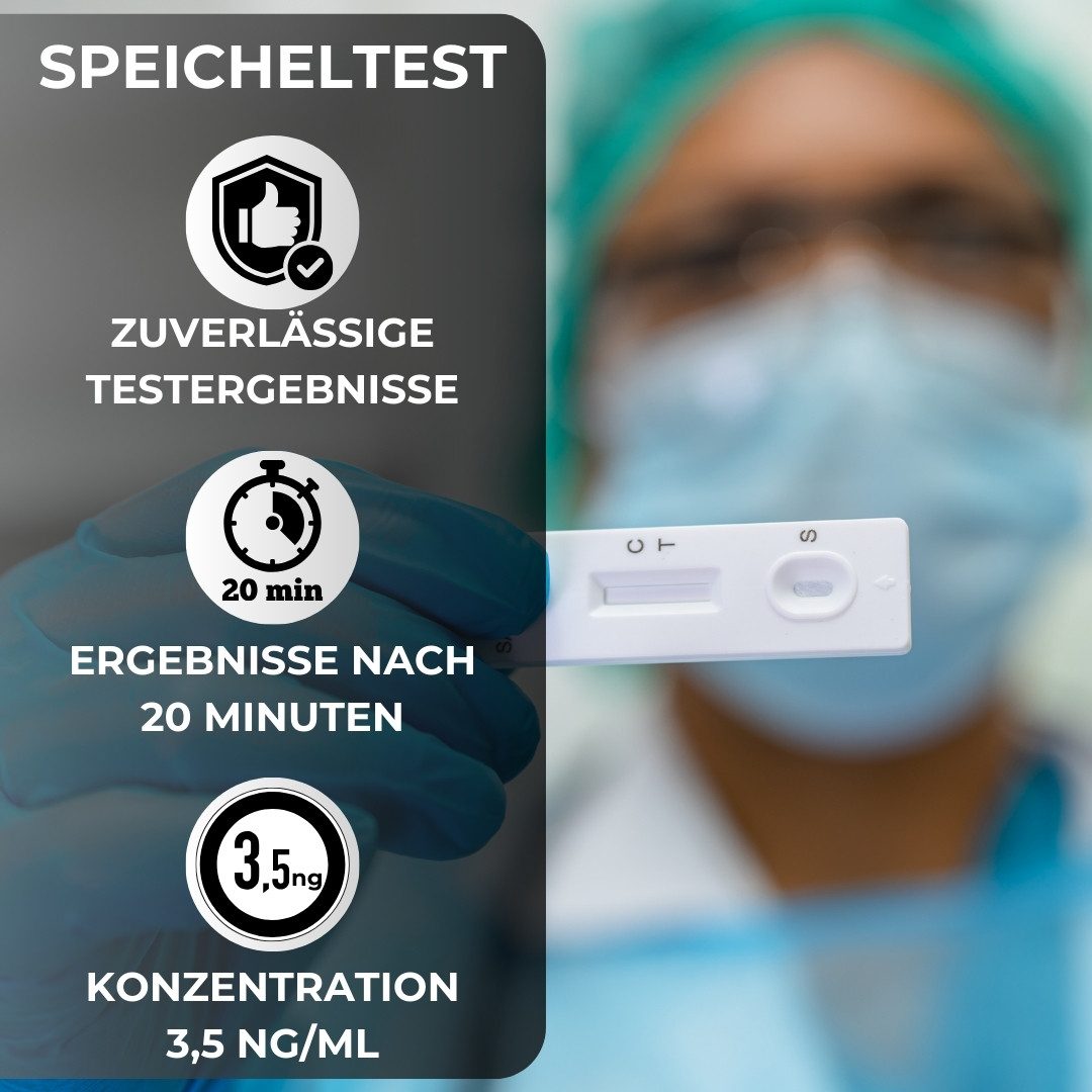 EKNA Drogen-Schnelltest THC Schnelltest für Fahrtauglichkeit - Speichel Test 3,5 ng/ml, 2-tlg., Speicheltest Drogentest THC
