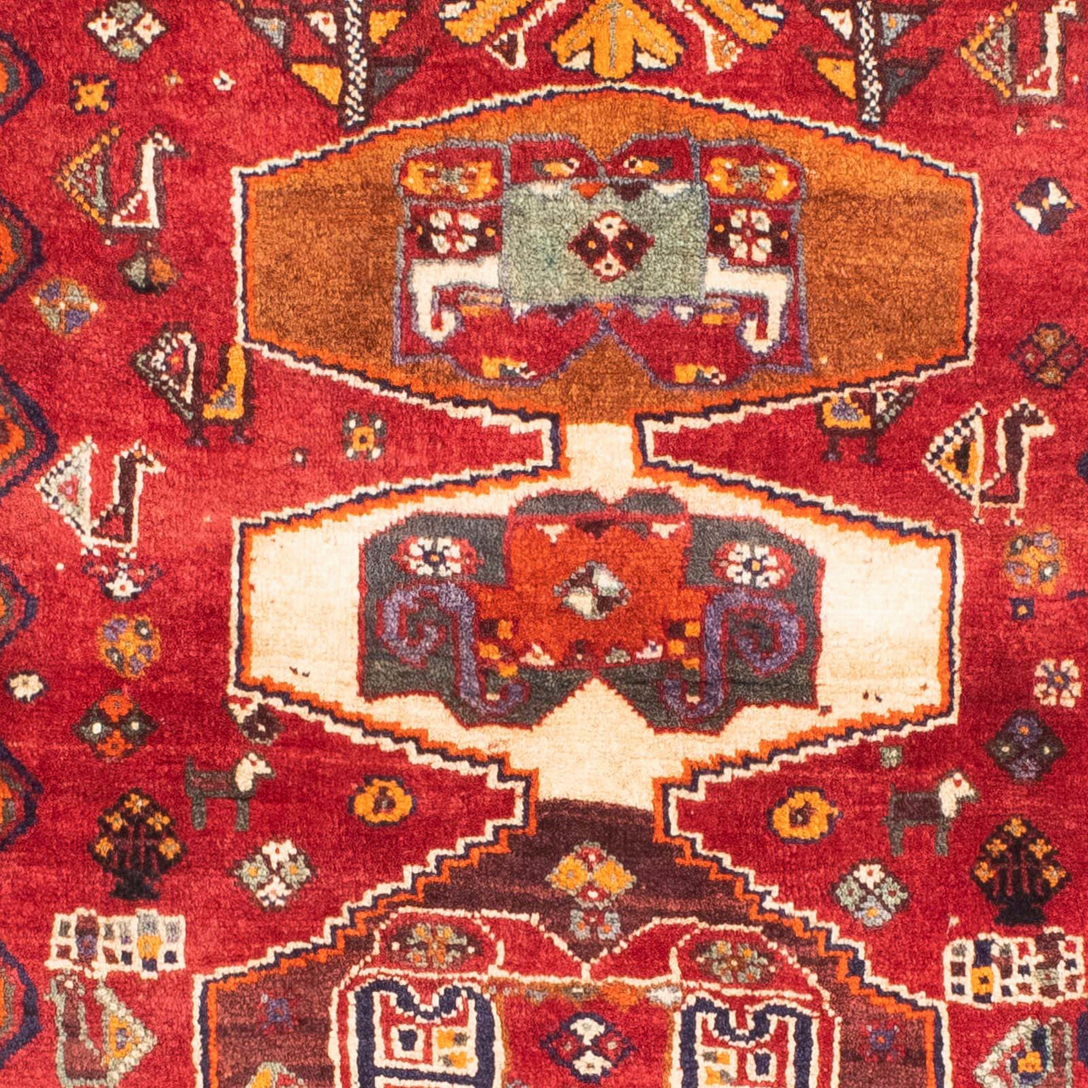 Orientteppich Perser - Nomadic morgenland, 10 mm, Handgeknüpft, Zertifikat 160 rechteckig, x cm mit - 105 rot, Höhe: Einzelstück - Wohnzimmer